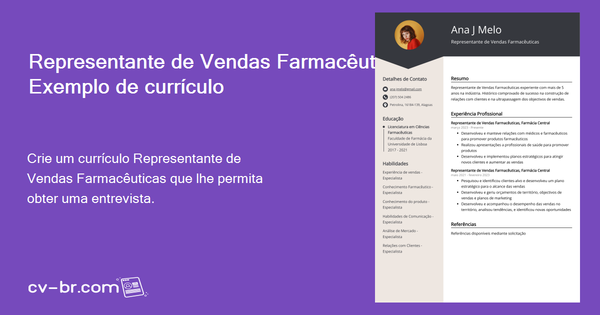 Exemplo De Curr Culo De Representante De Vendas De Produtos