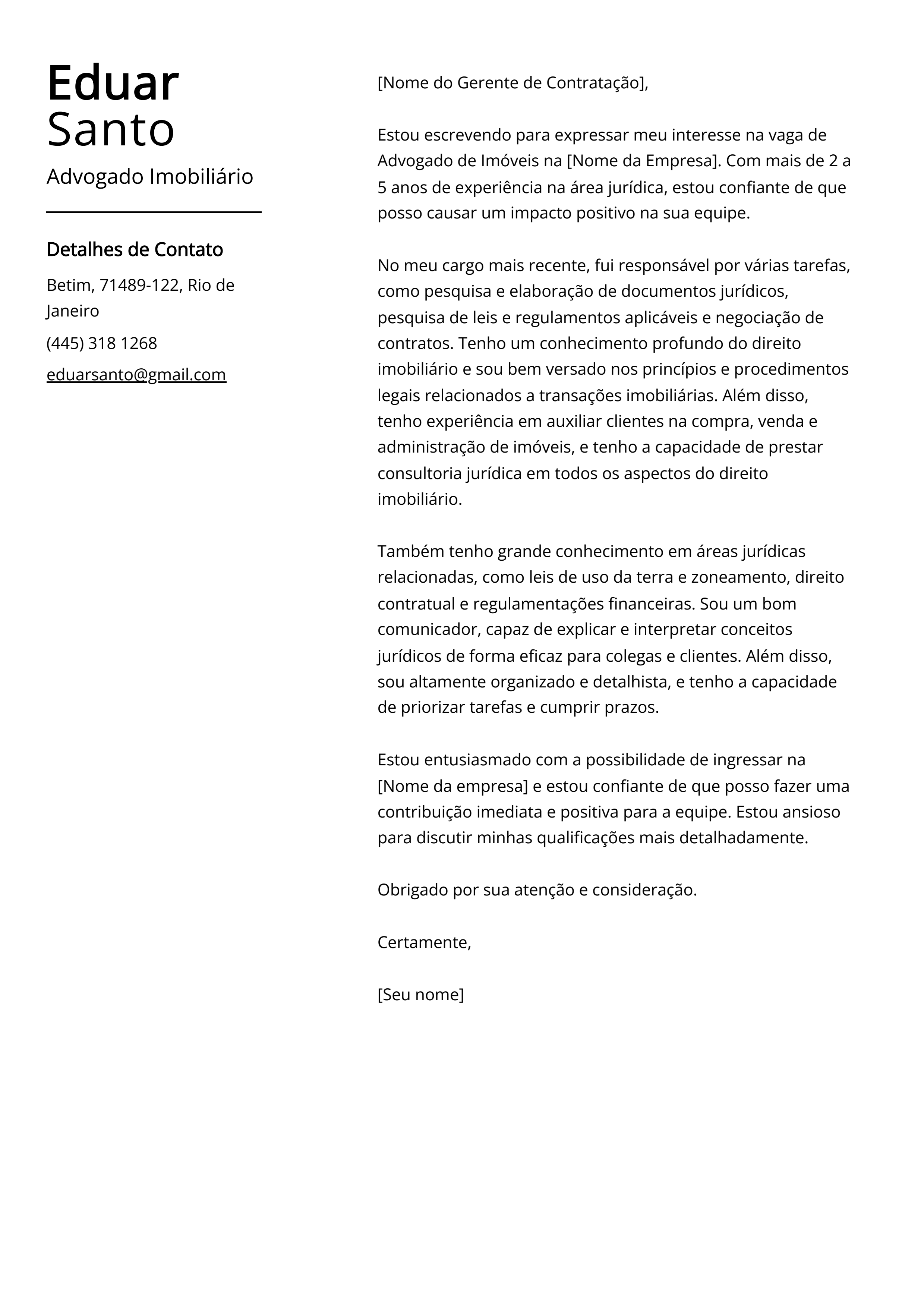 Criar carta de apresentação