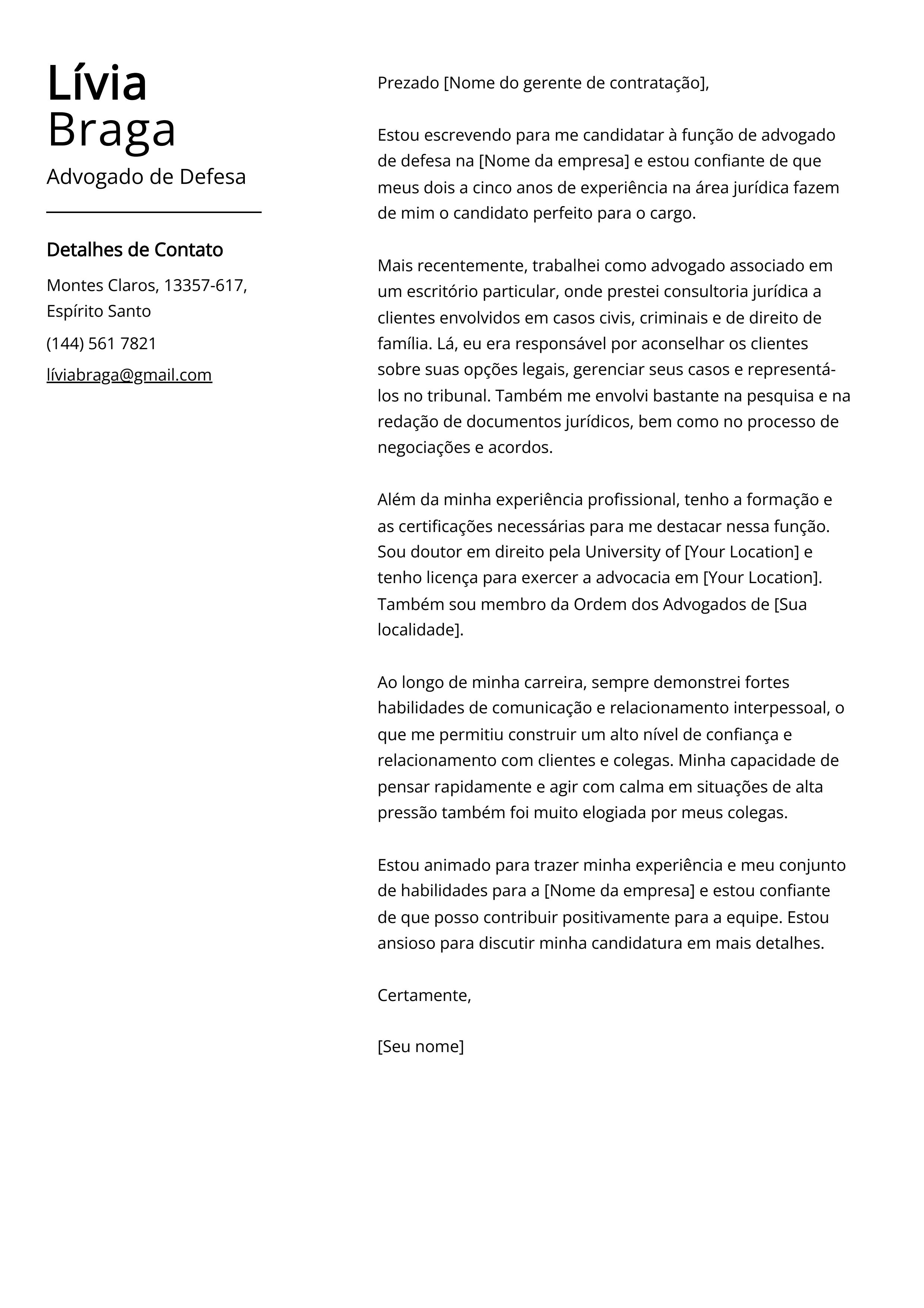 Criar carta de apresentação