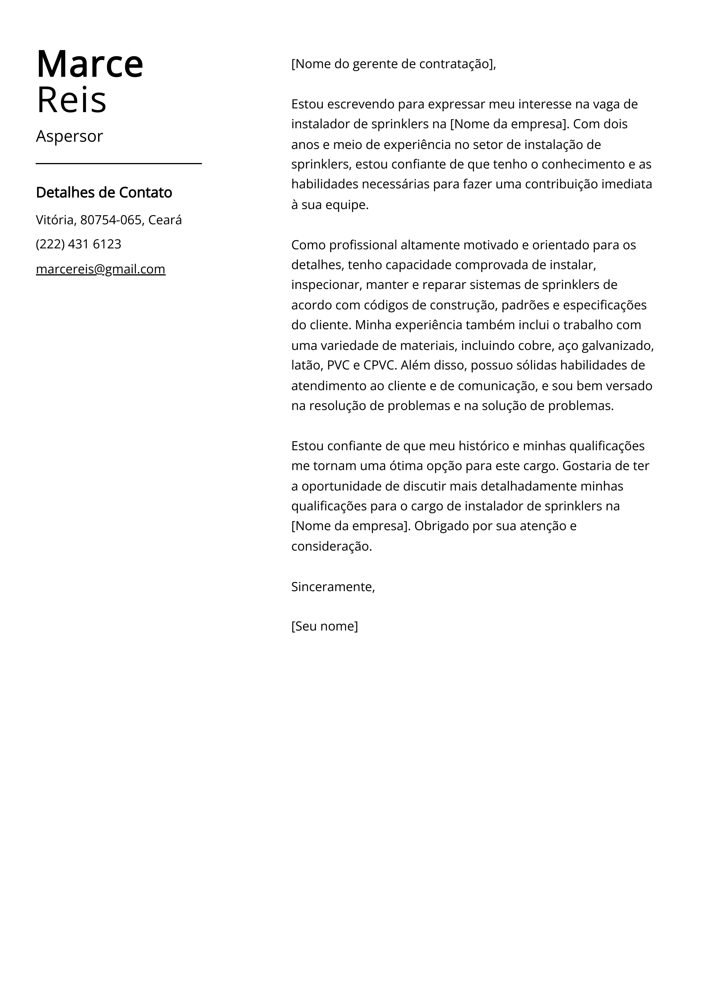 Criar carta de apresentação