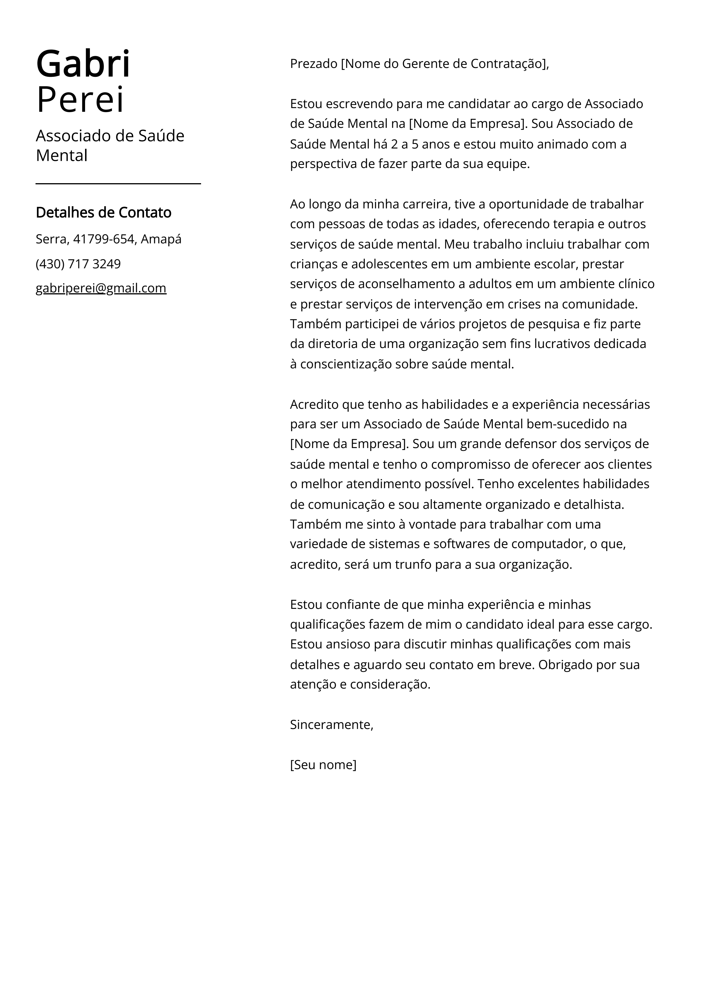 Criar carta de apresentação