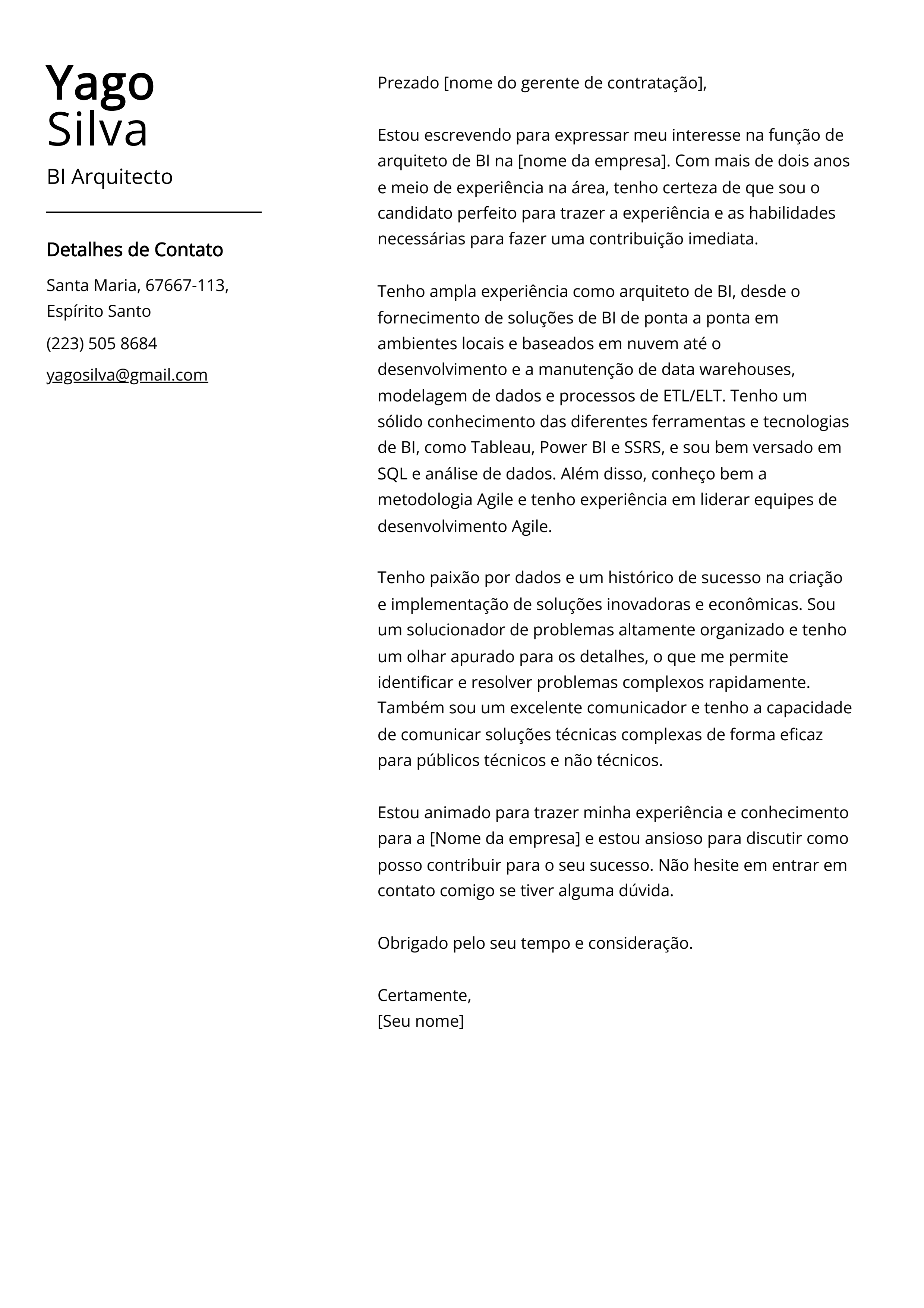 Criar carta de apresentação