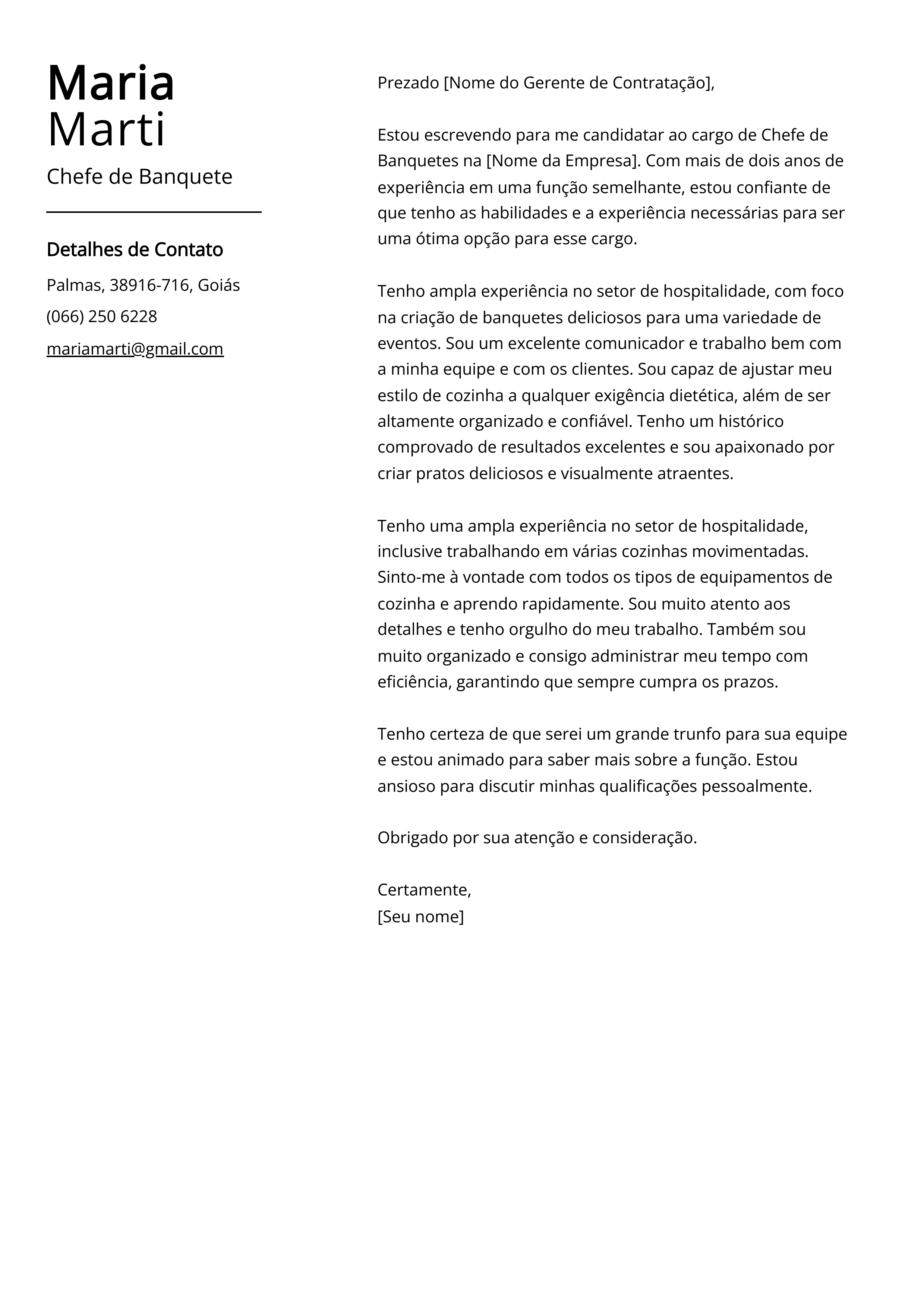 Criar carta de apresentação