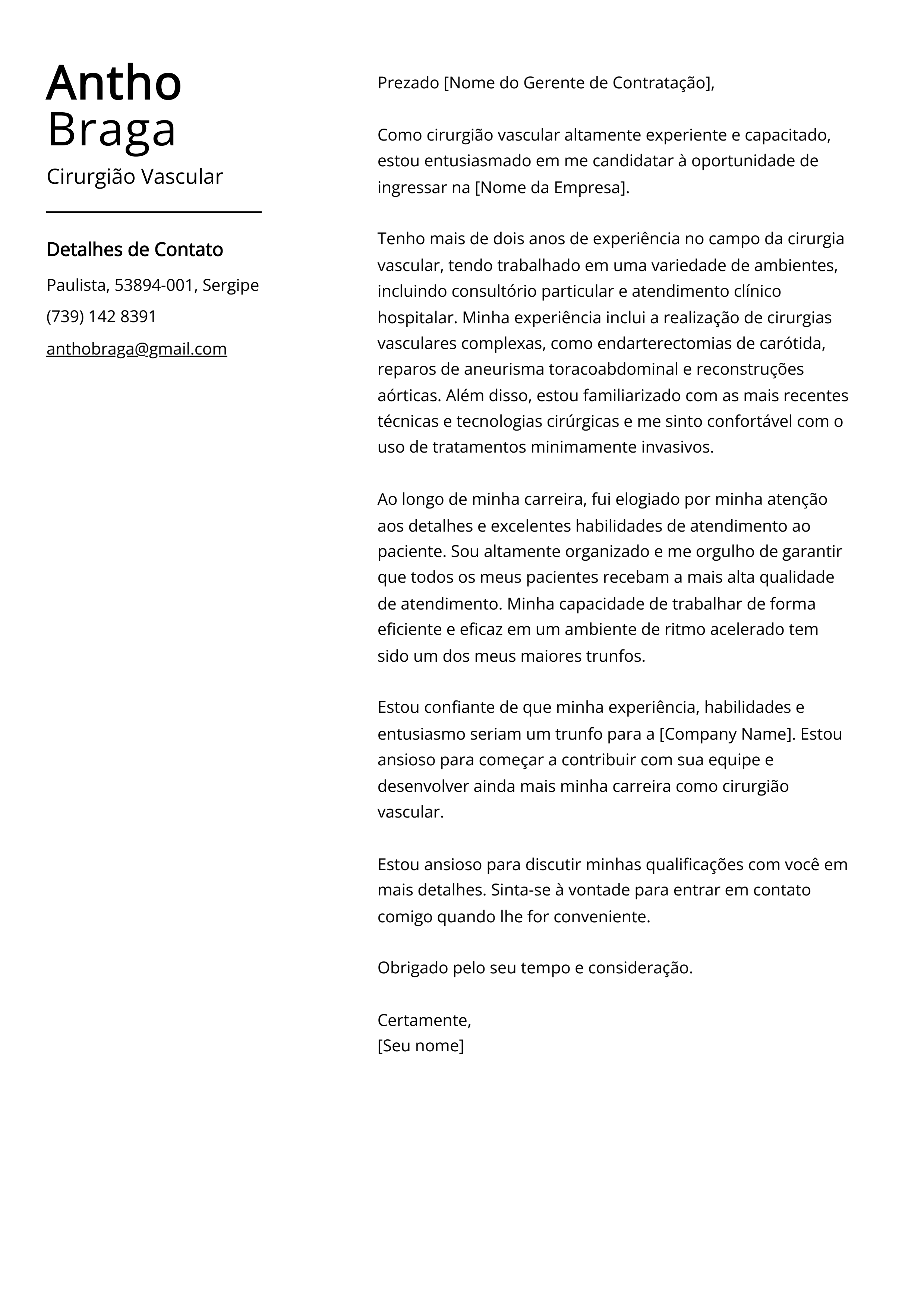 Criar carta de apresentação