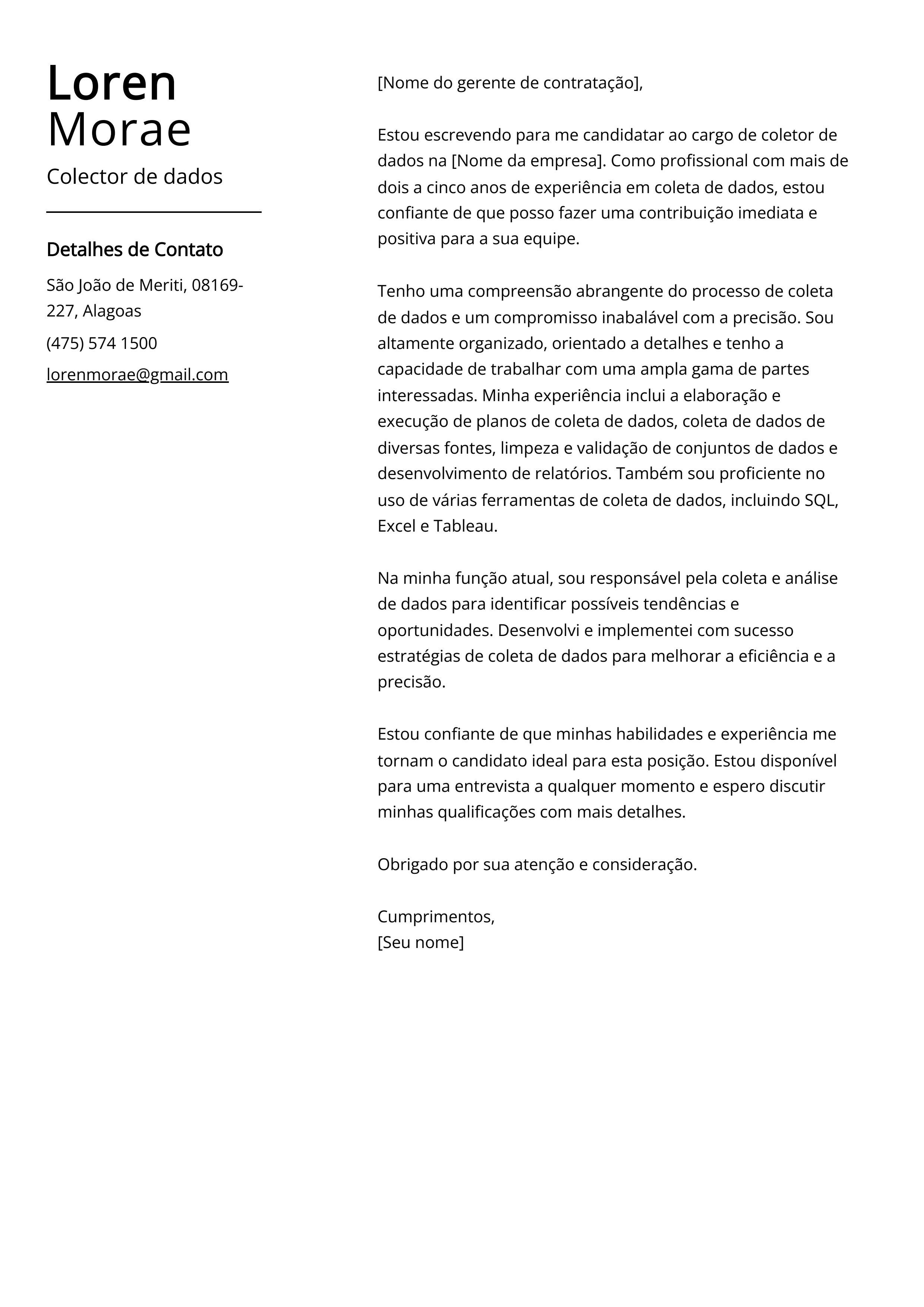 Criar carta de apresentação