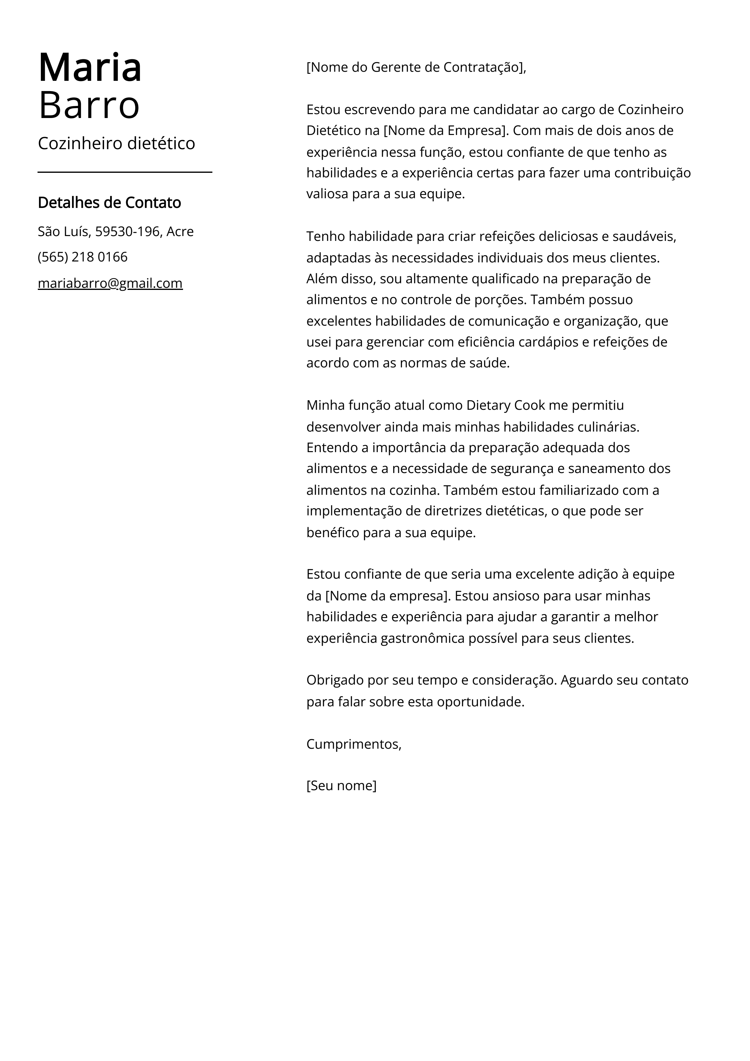 Criar carta de apresentação