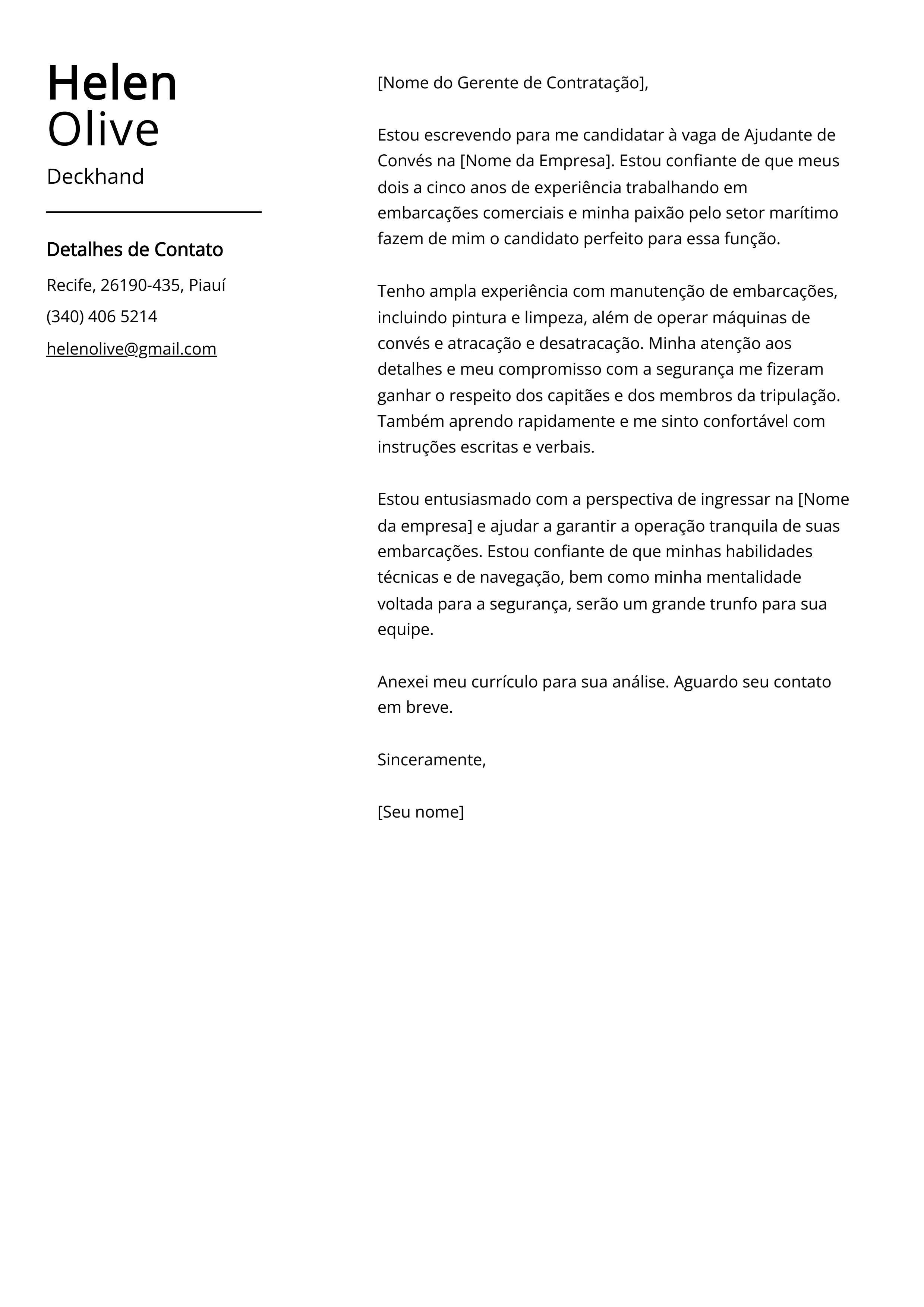 Criar carta de apresentação