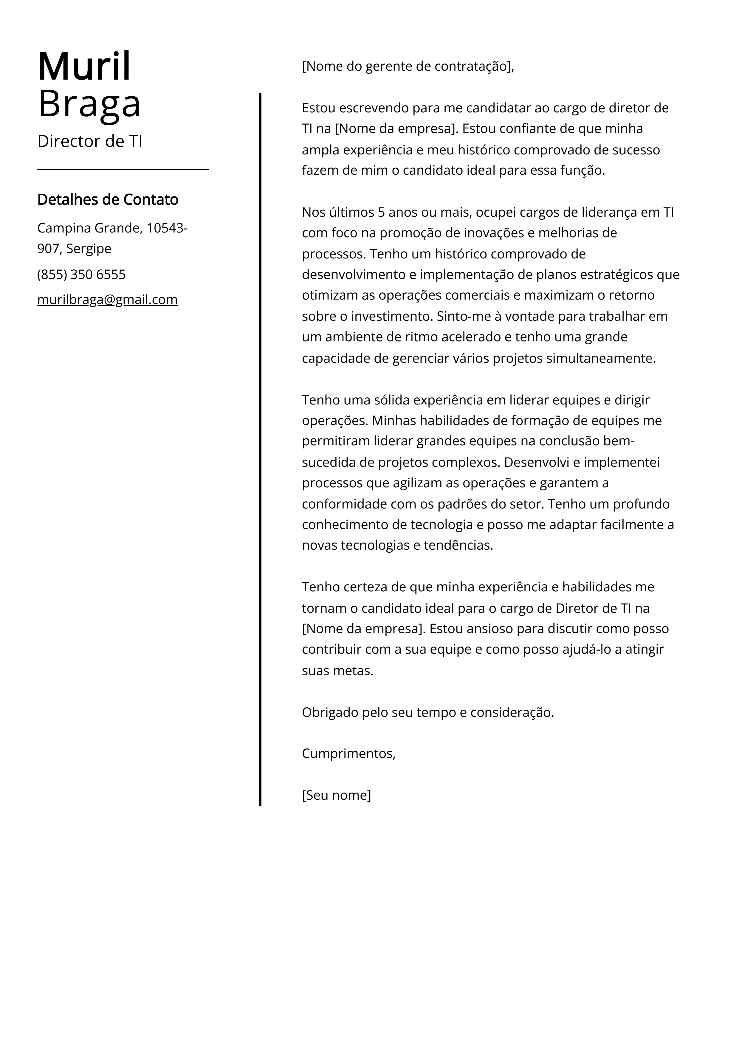 Criar carta de apresentação