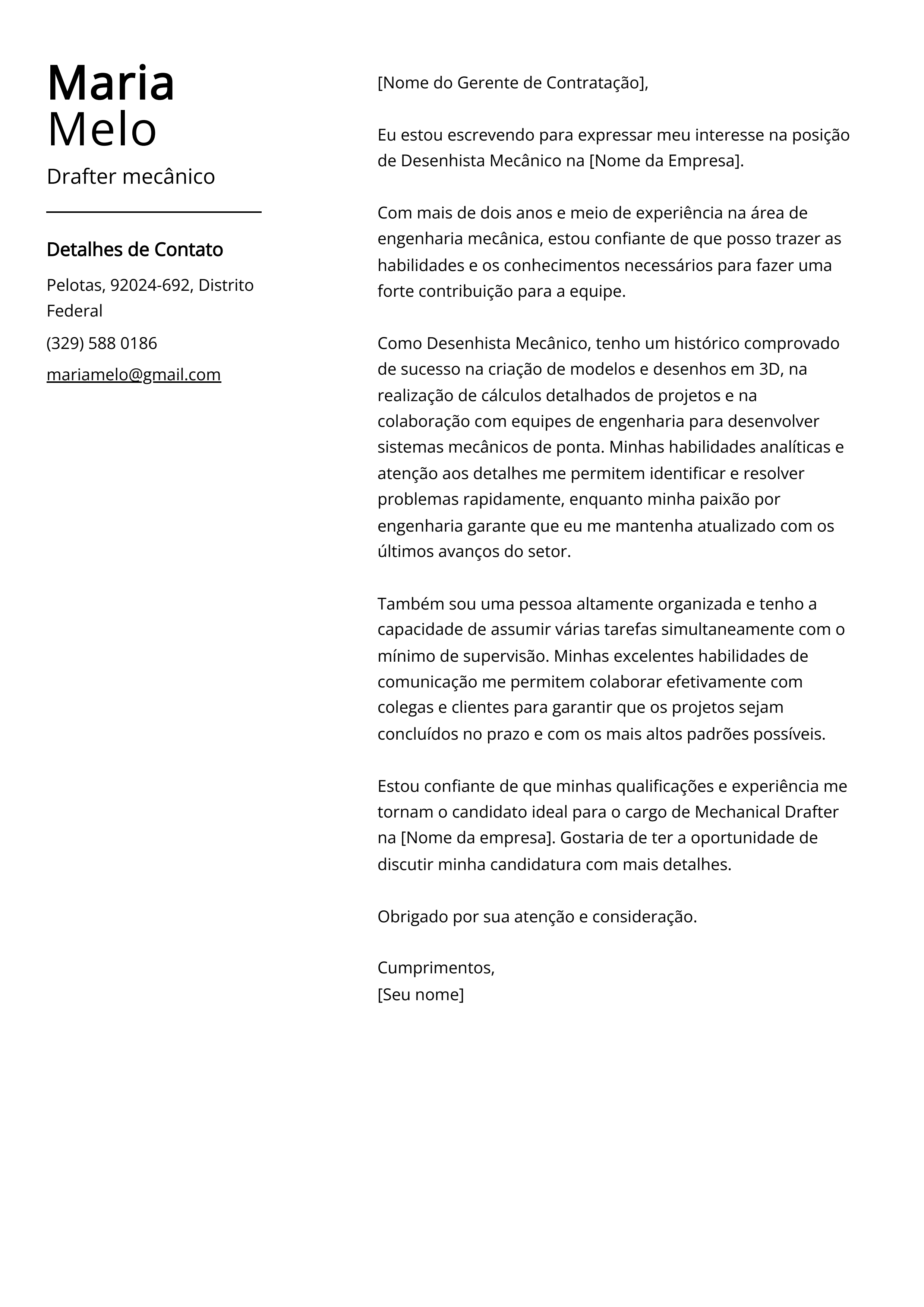 Criar carta de apresentação