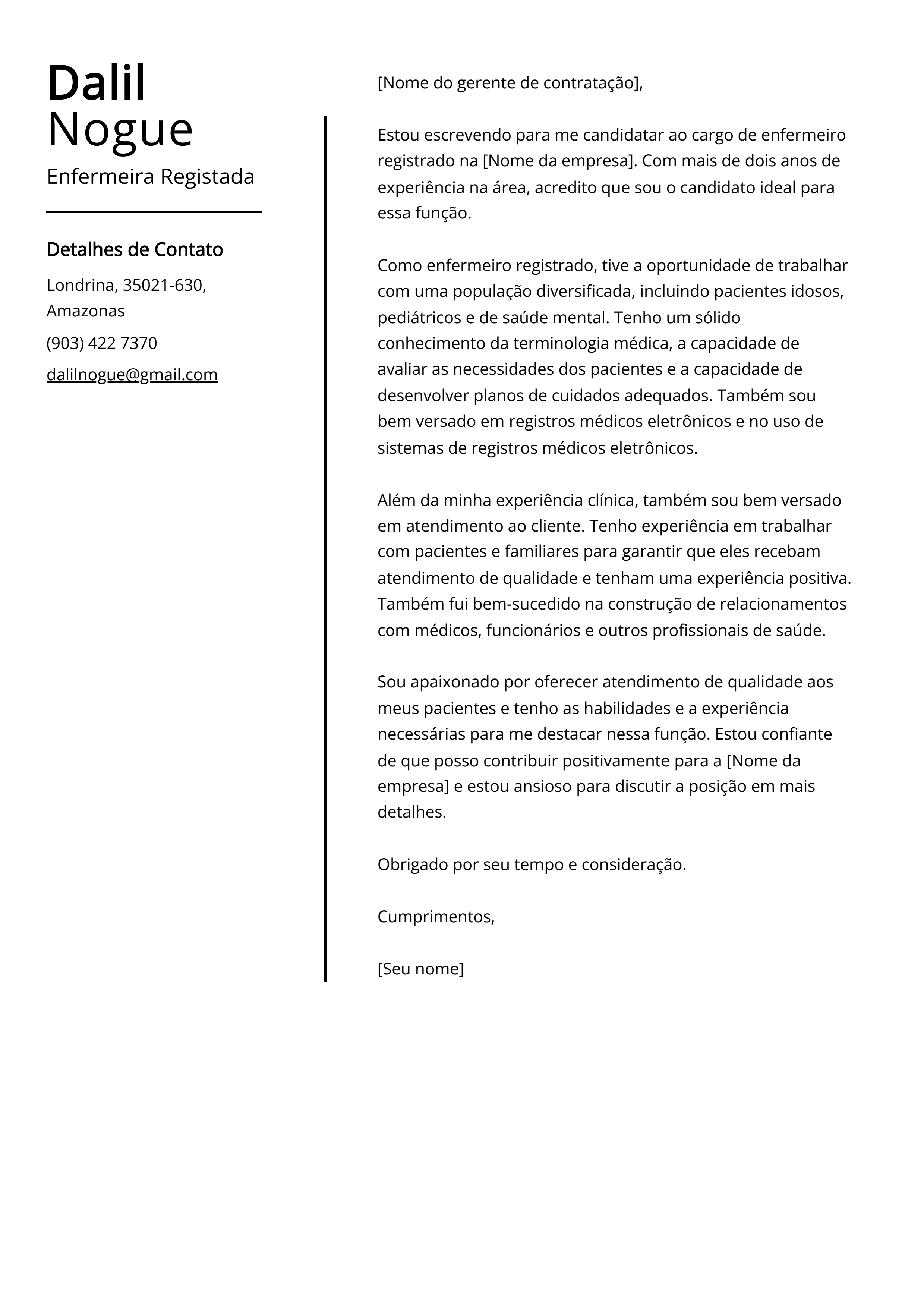 Criar carta de apresentação