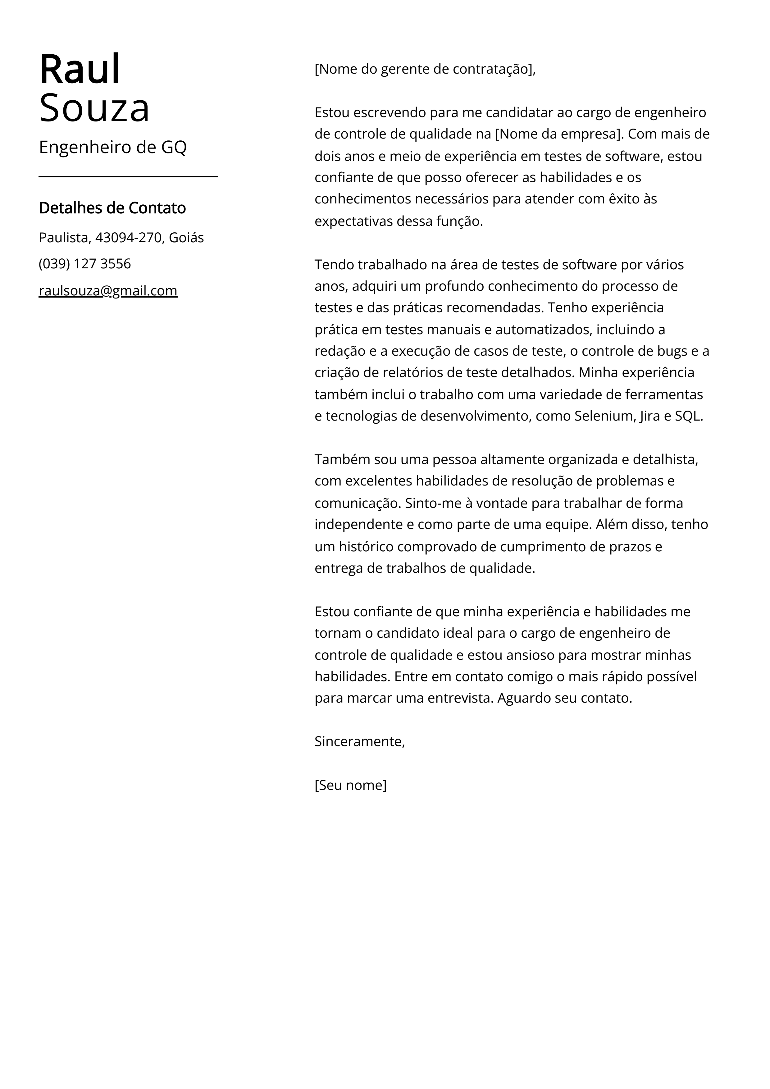 Criar carta de apresentação