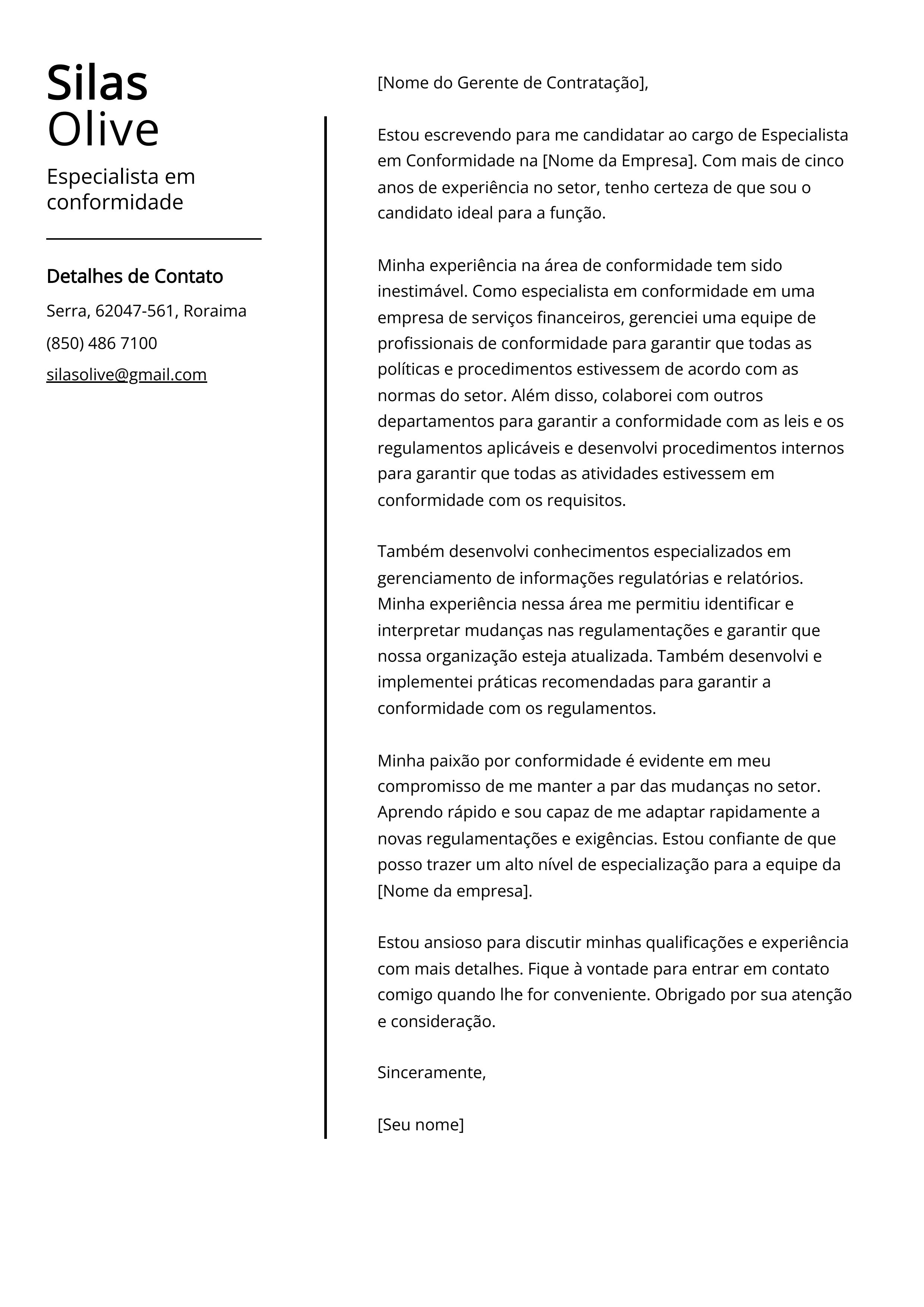 Criar carta de apresentação