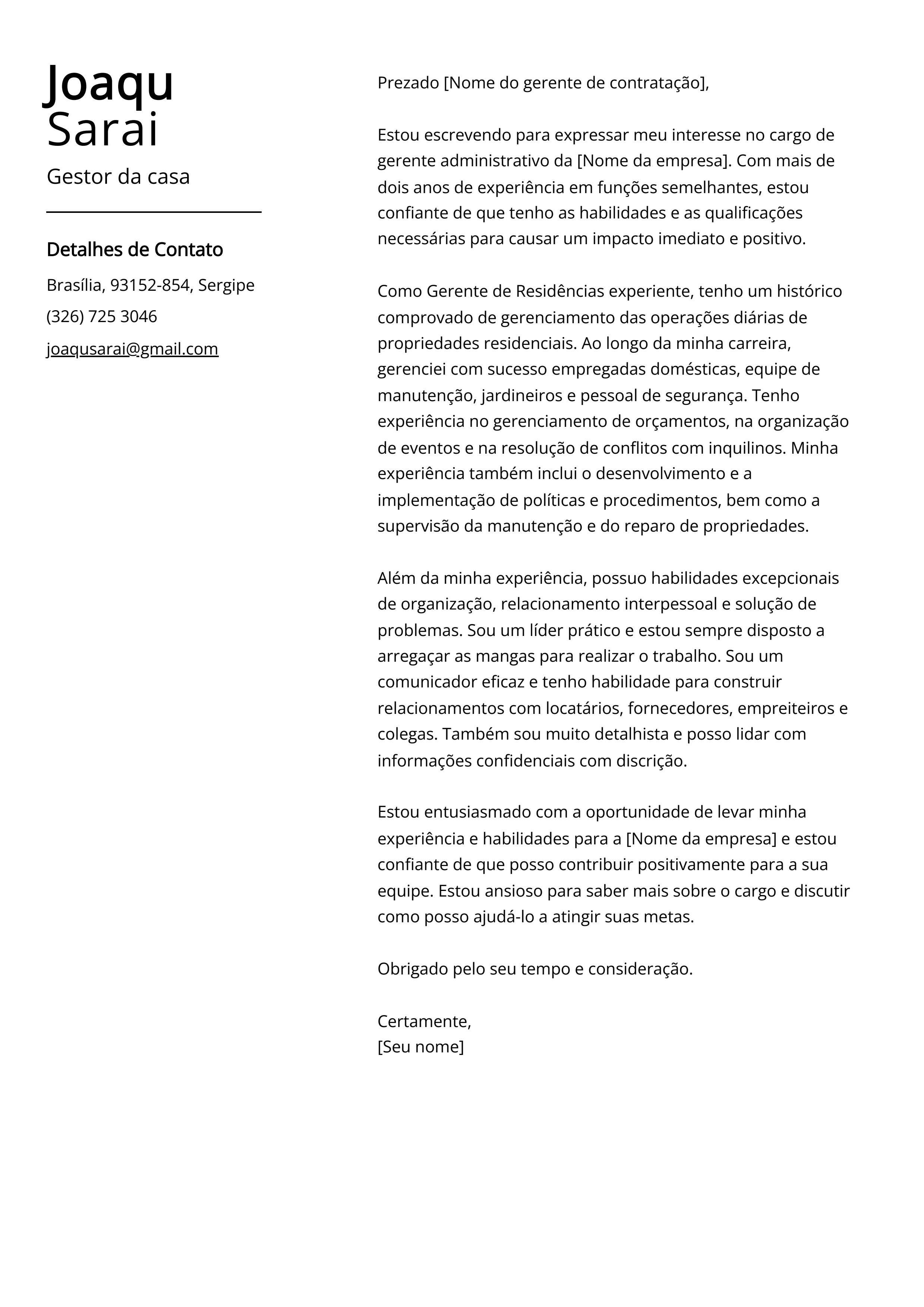 Criar carta de apresentação