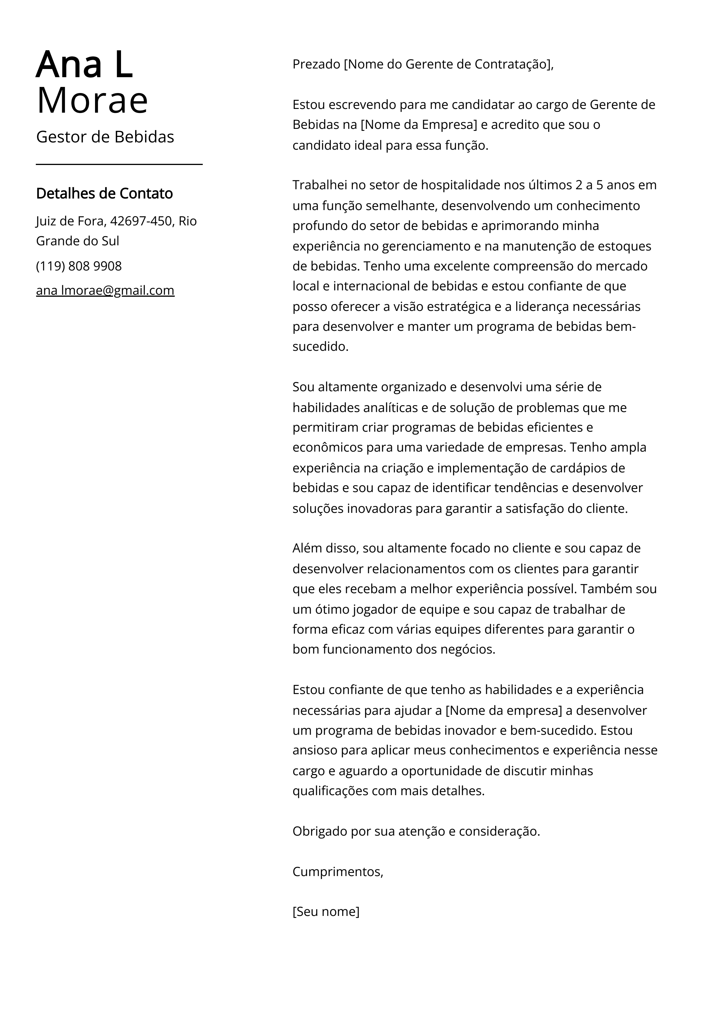 Criar carta de apresentação