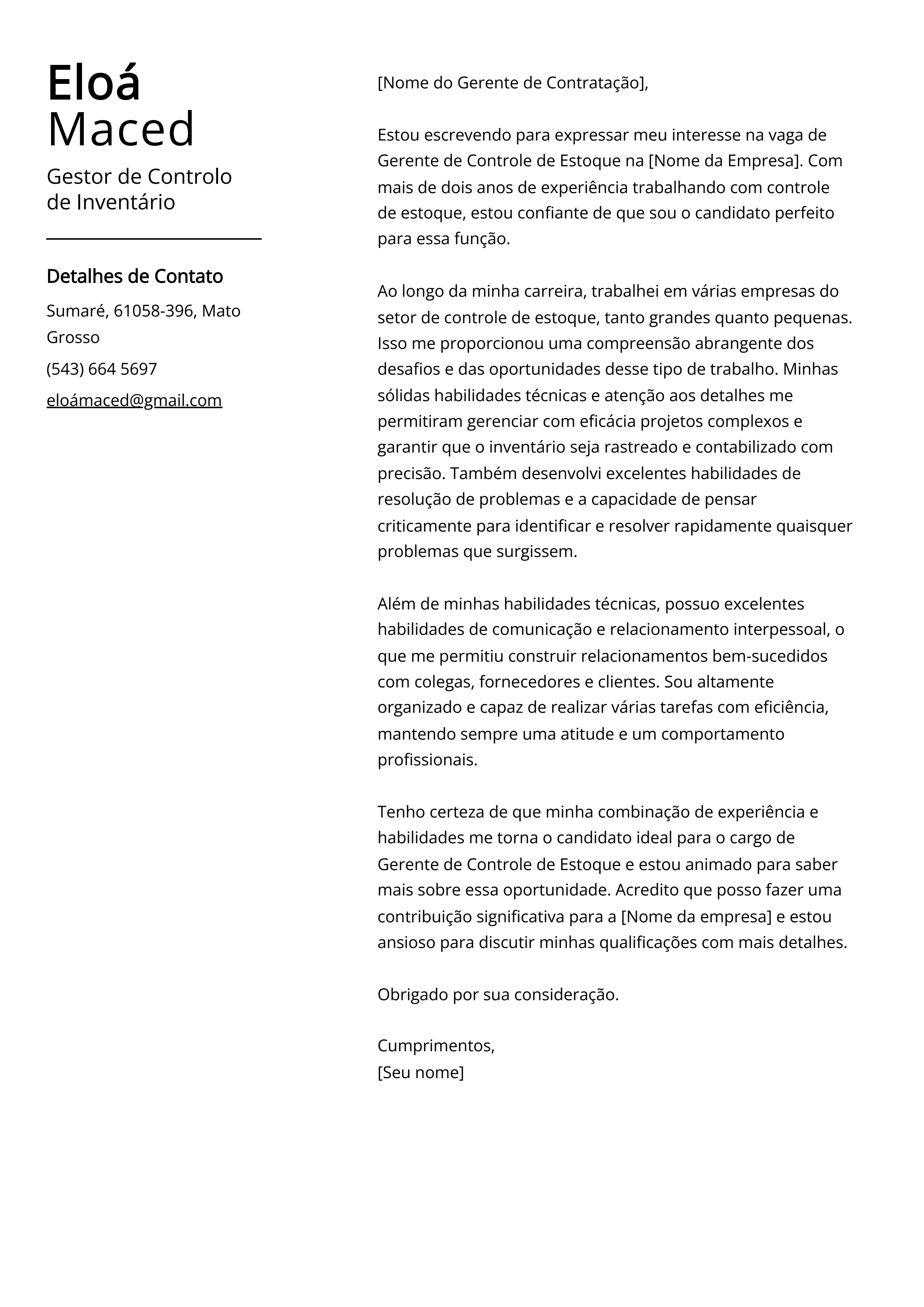 Criar carta de apresentação