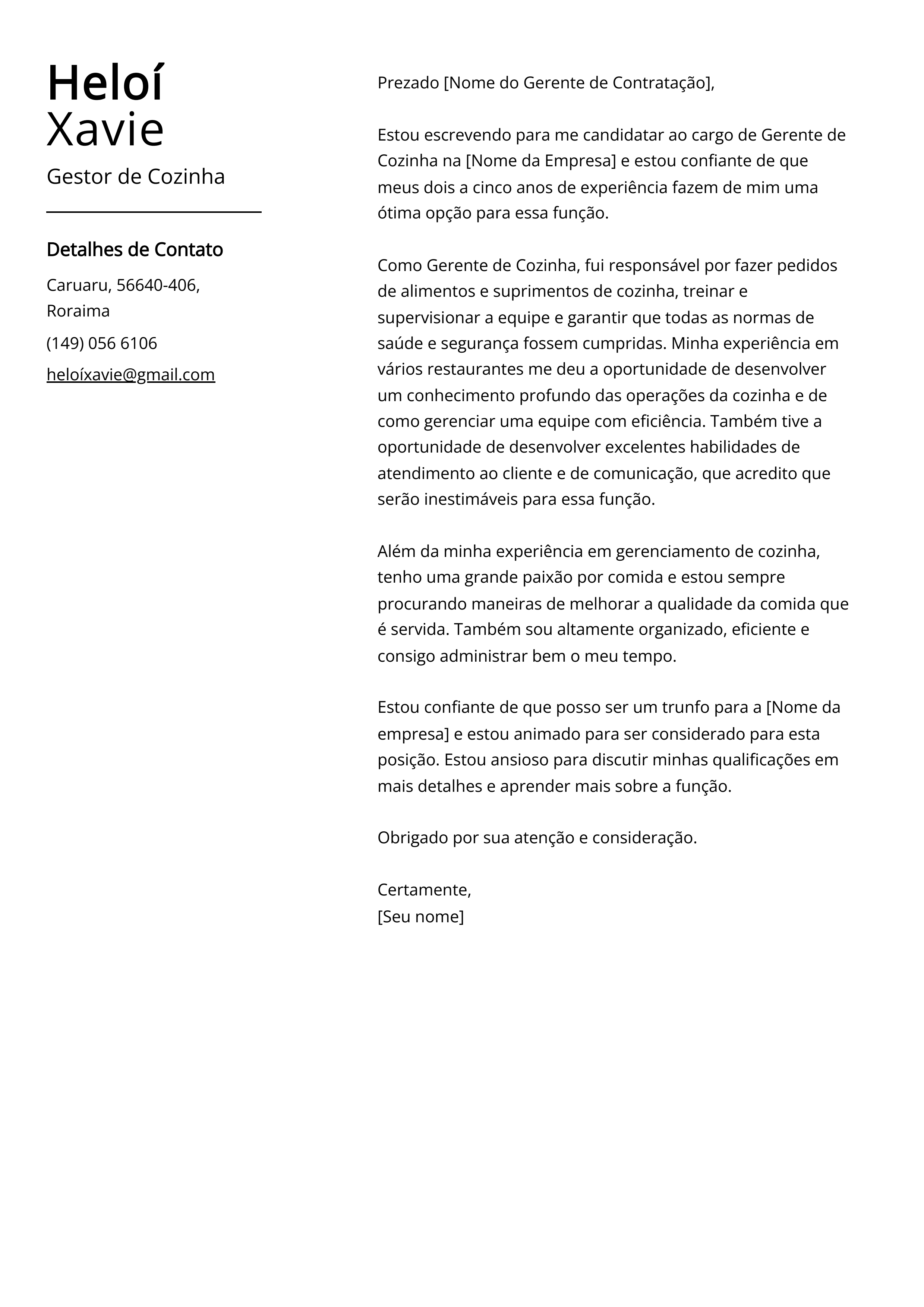 Criar carta de apresentação