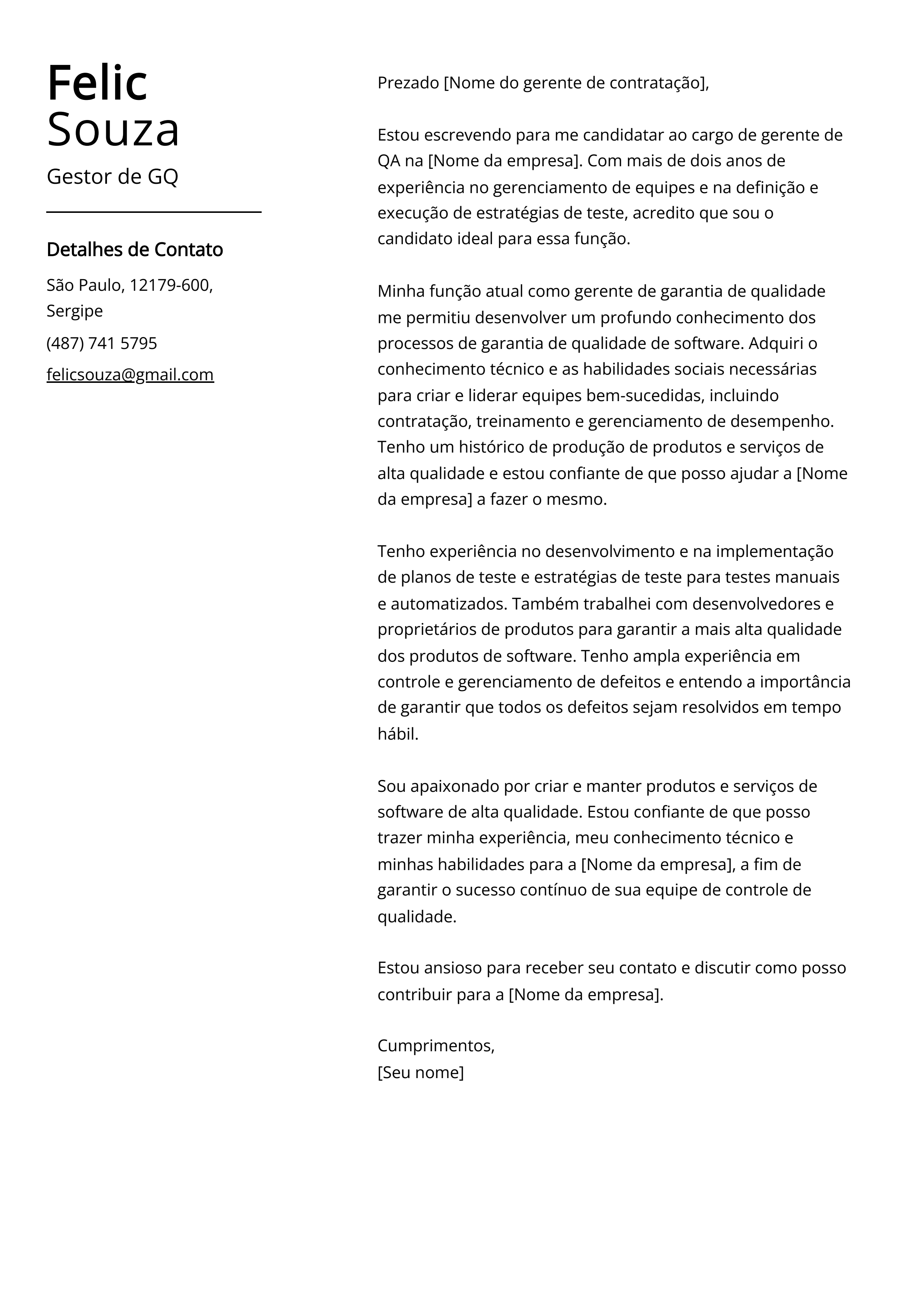 Criar carta de apresentação