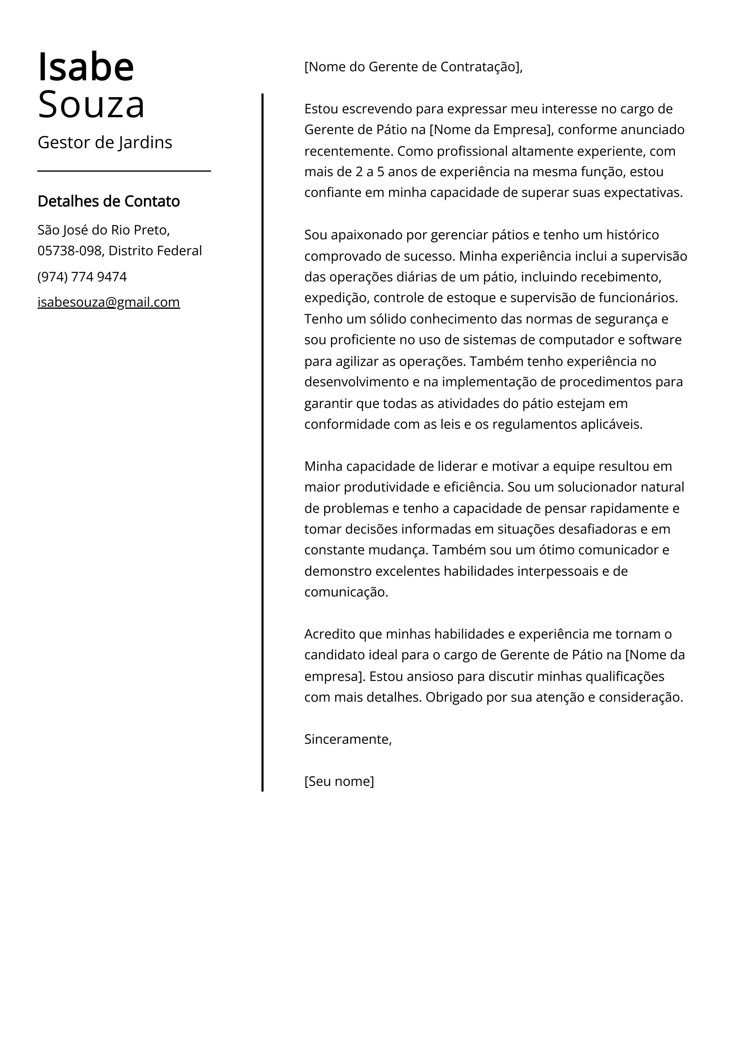 Criar carta de apresentação