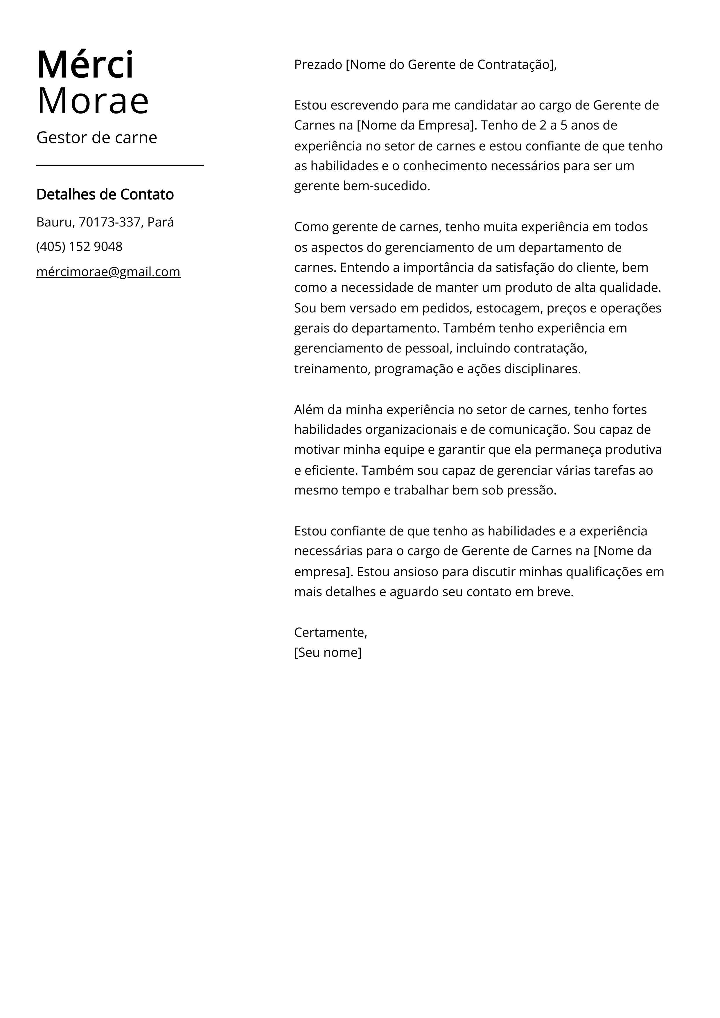 Criar carta de apresentação