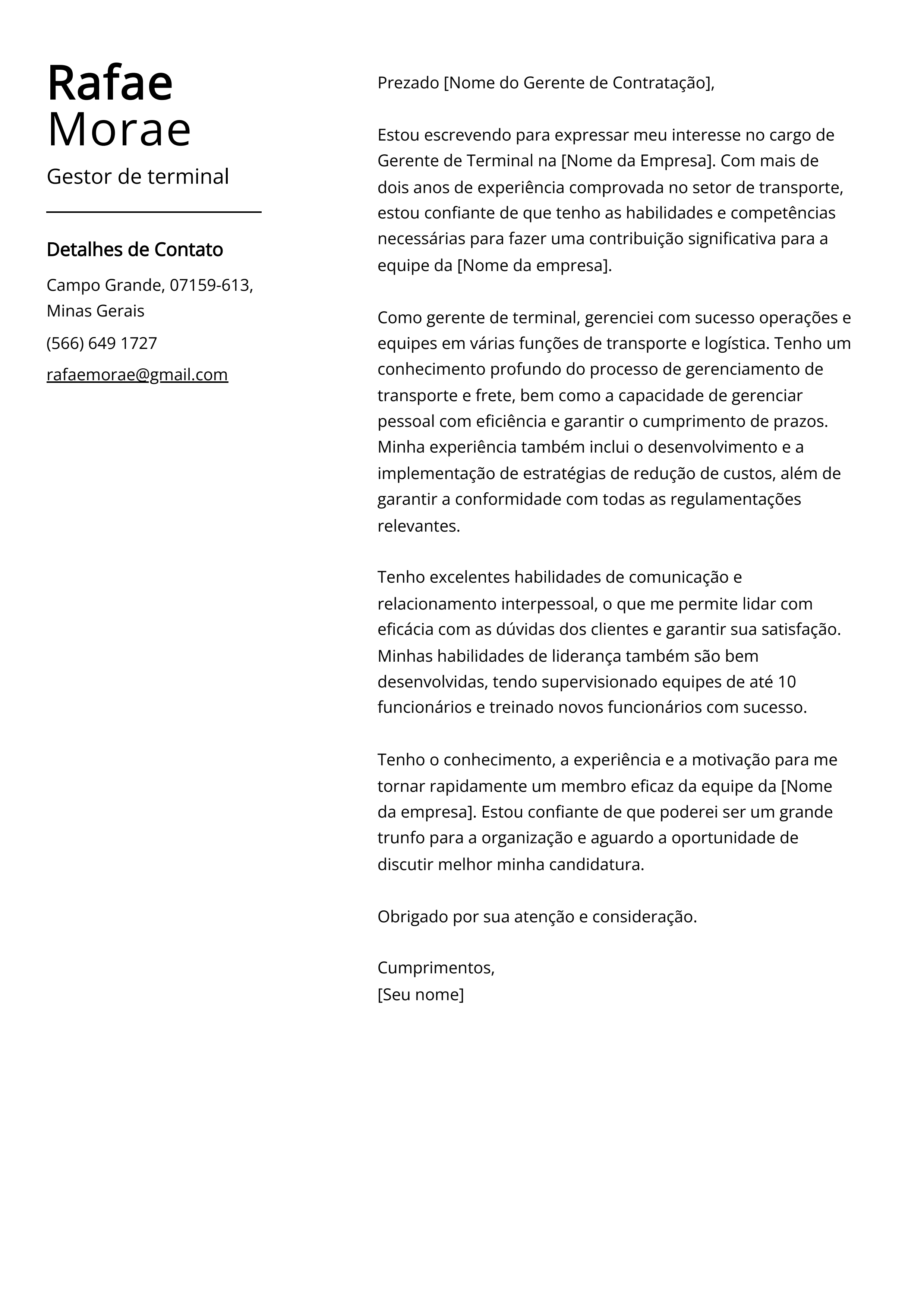 Criar carta de apresentação