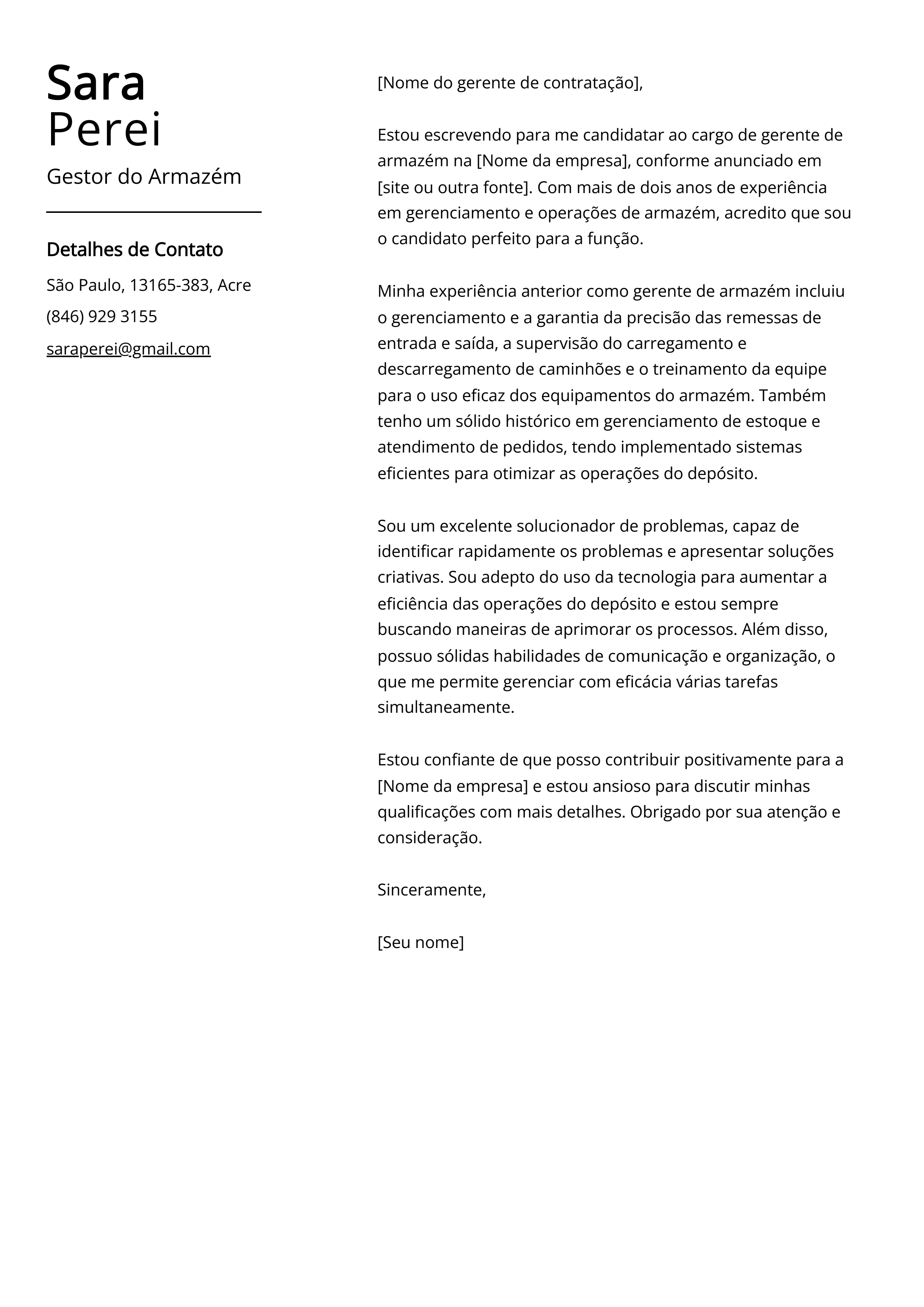 Criar carta de apresentação