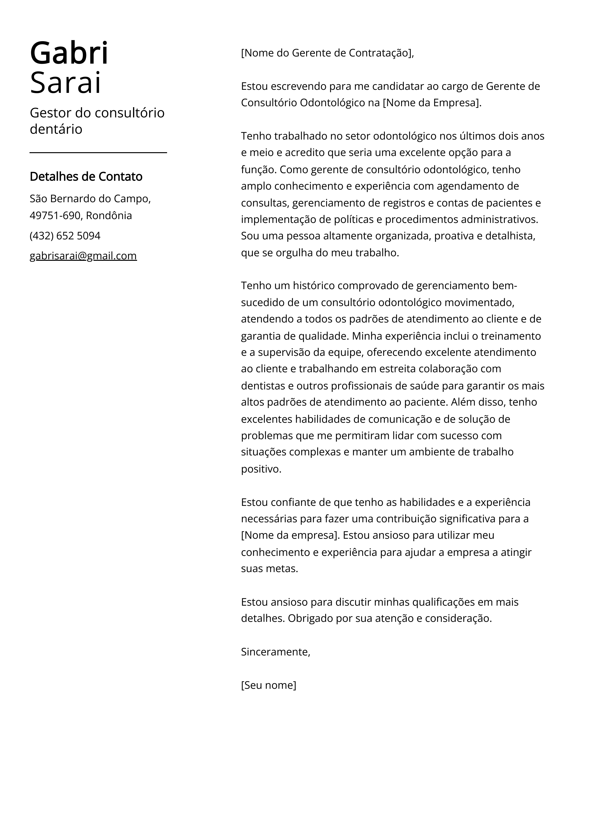 Criar carta de apresentação