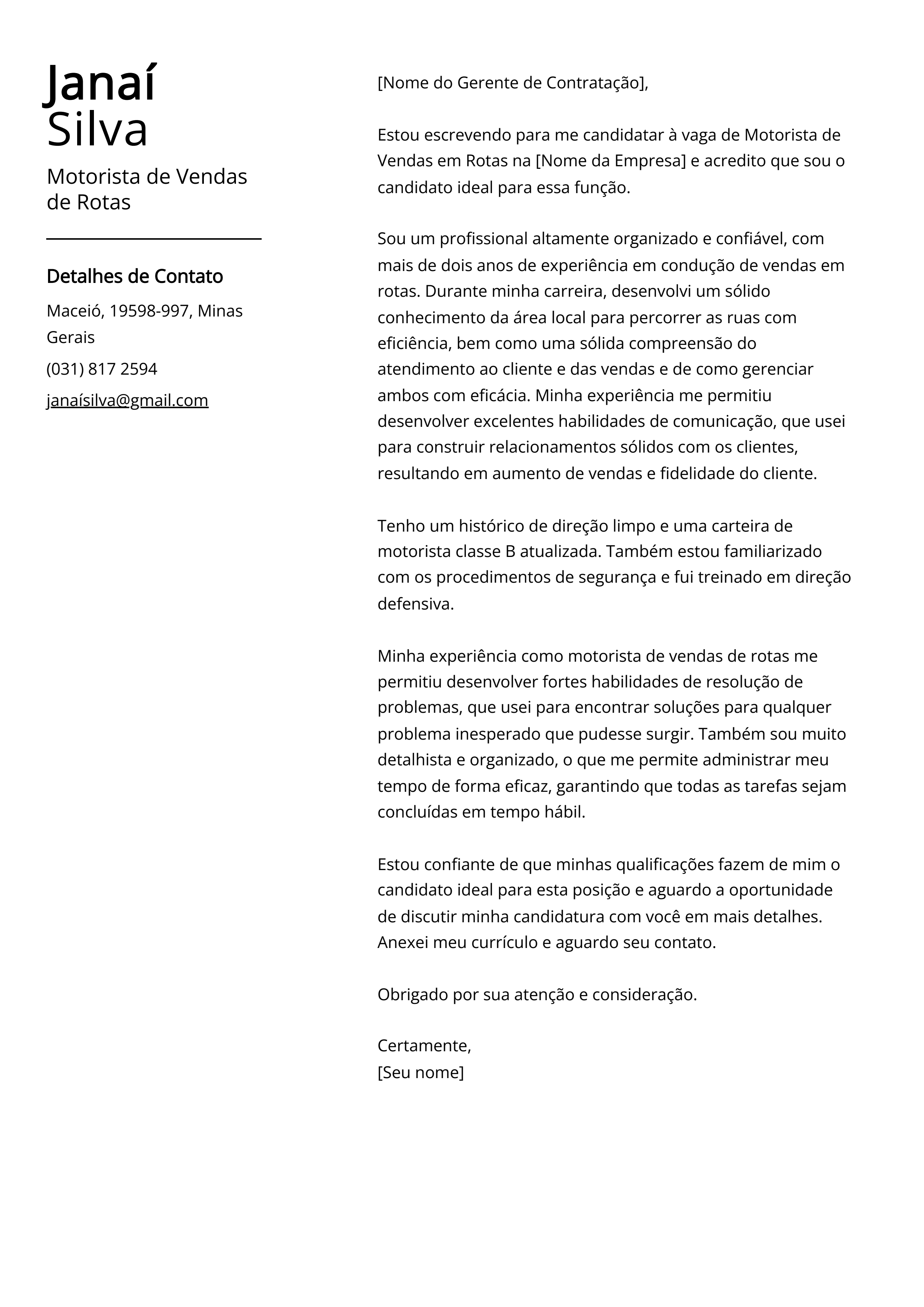 Criar carta de apresentação