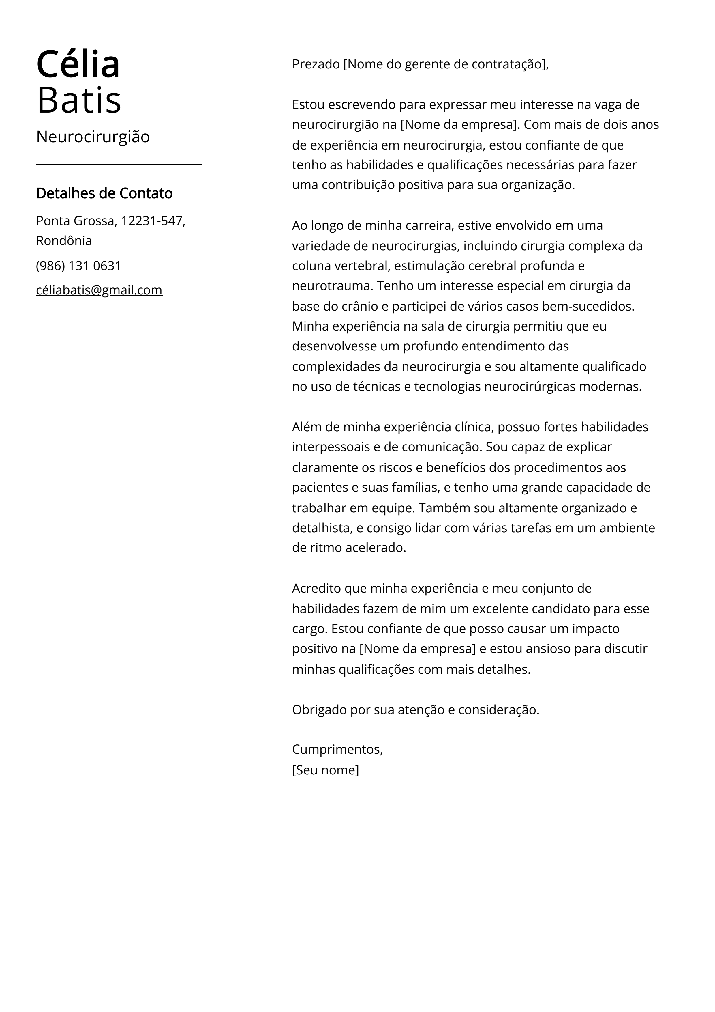 Criar carta de apresentação