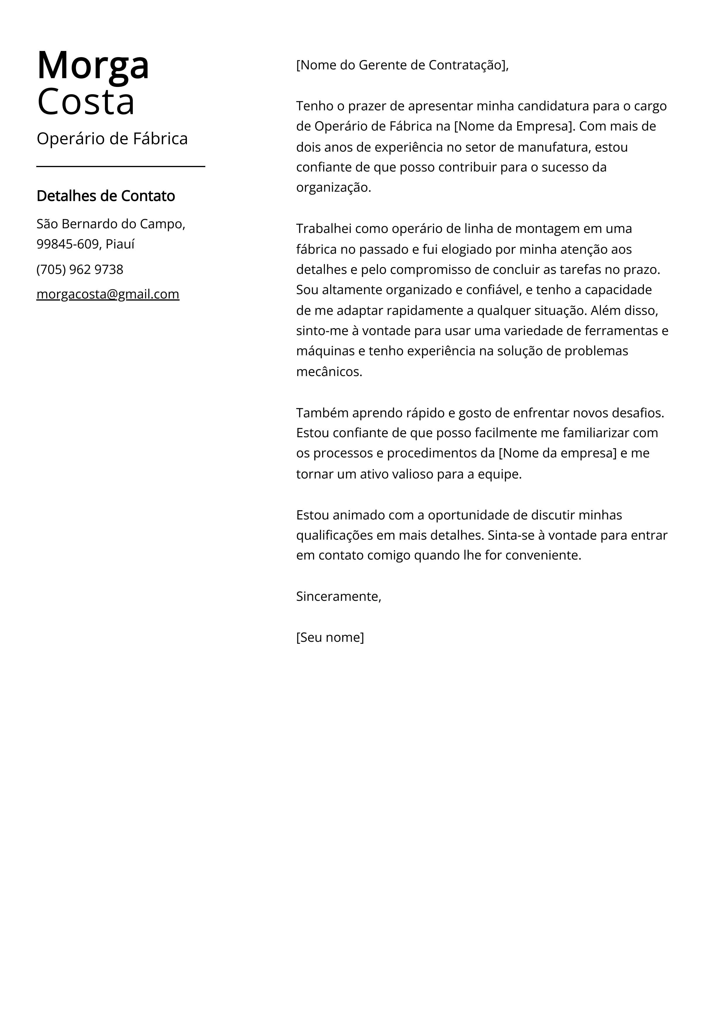 Criar carta de apresentação