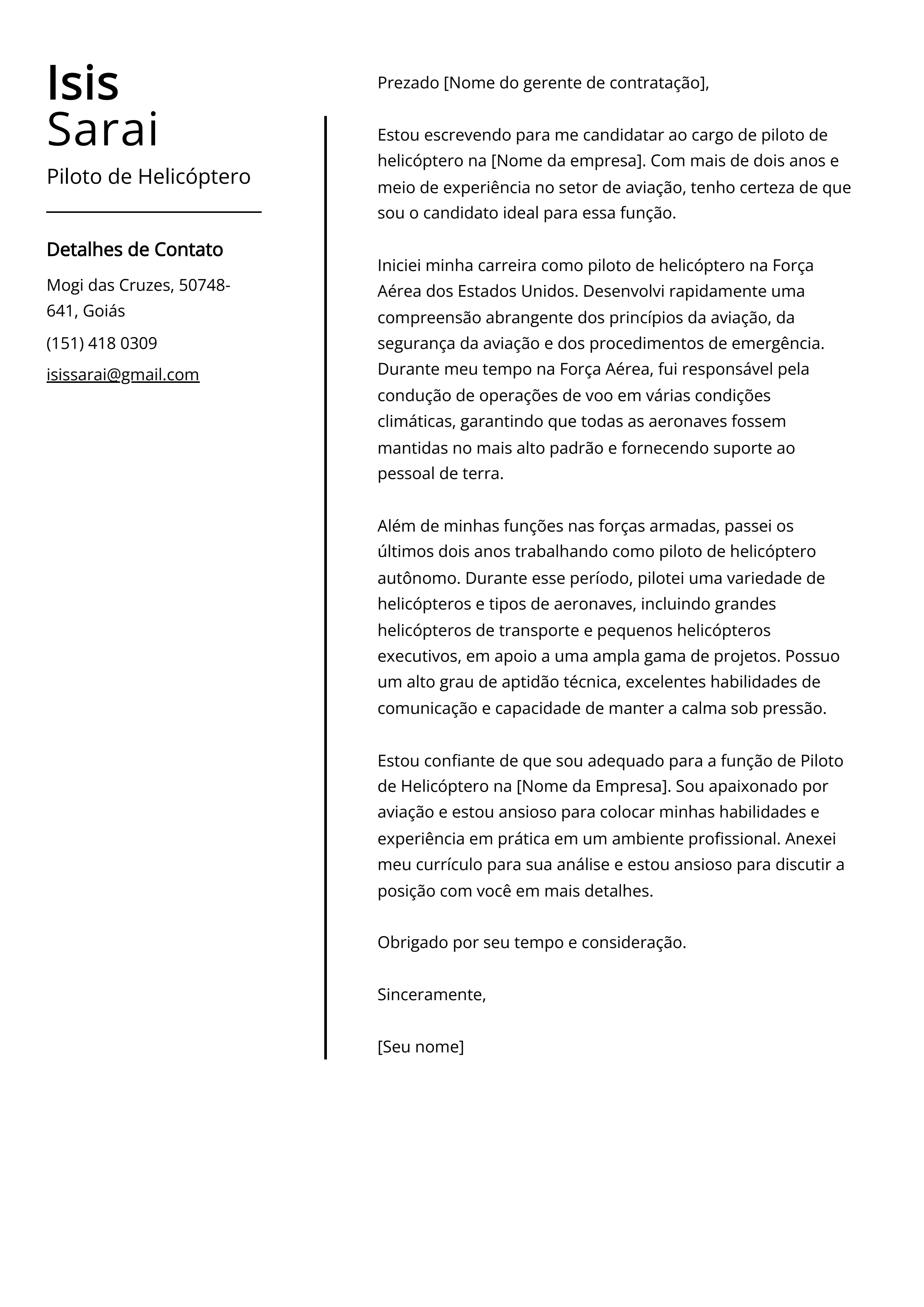 Criar carta de apresentação