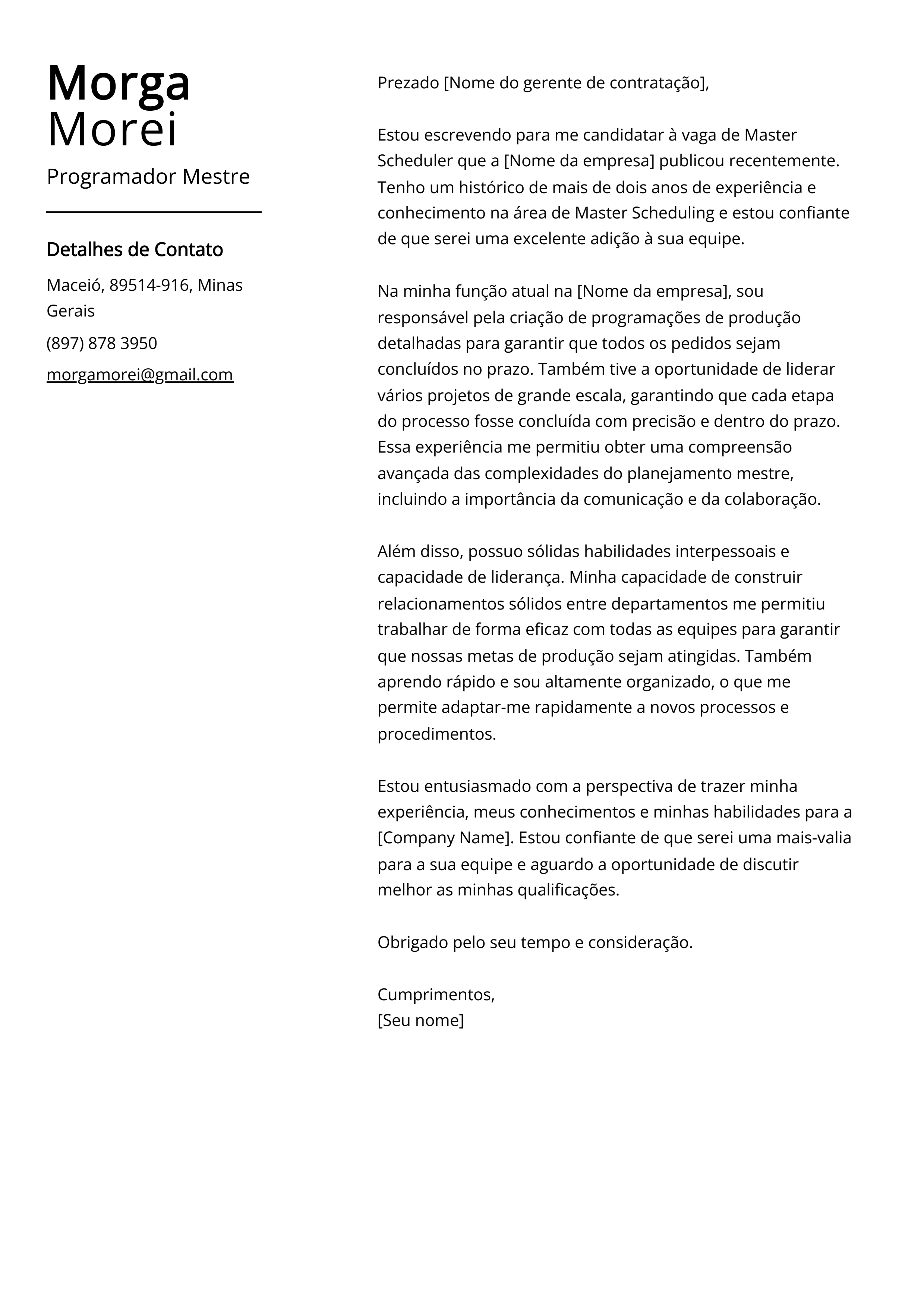 Criar carta de apresentação