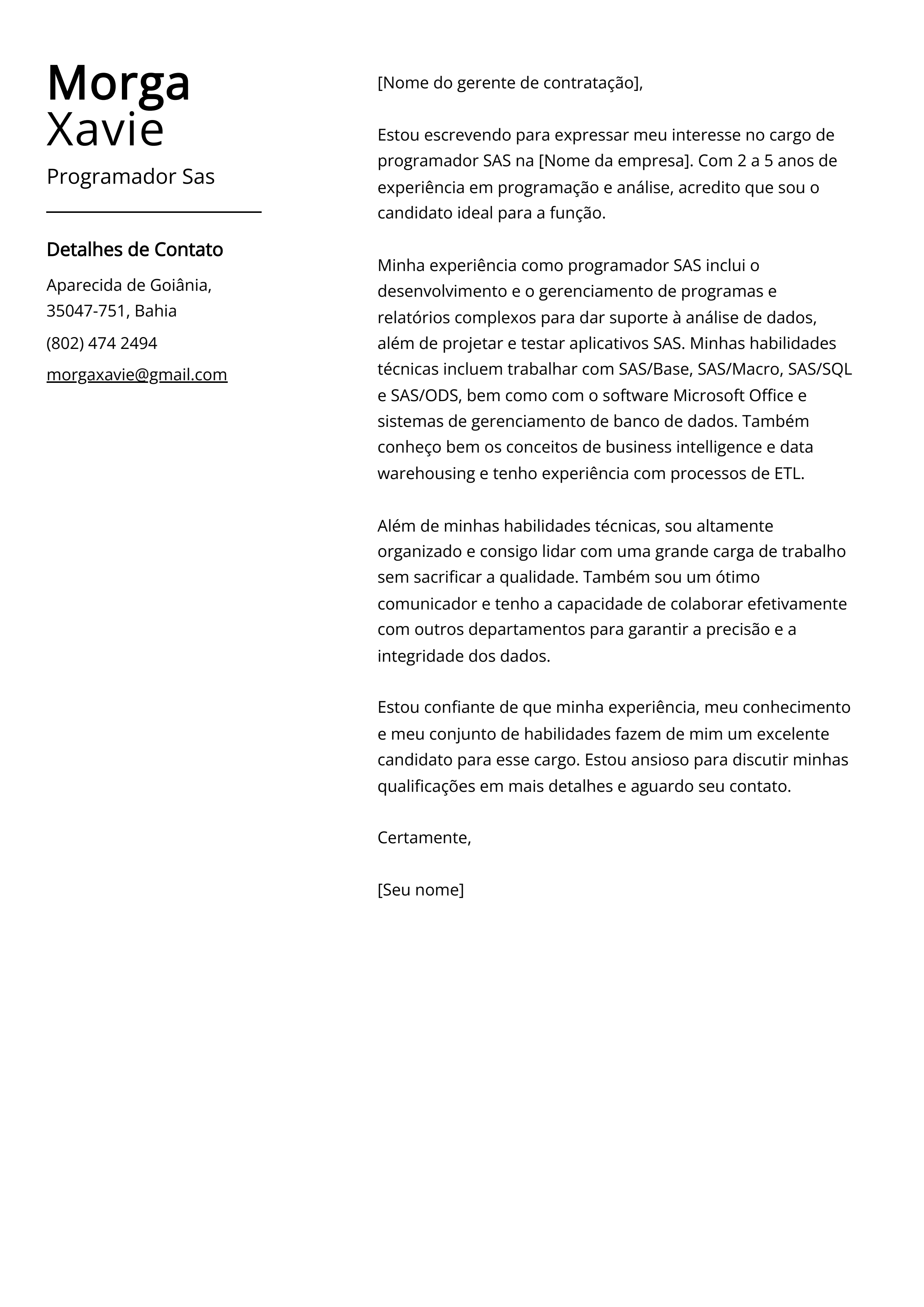 Criar carta de apresentação