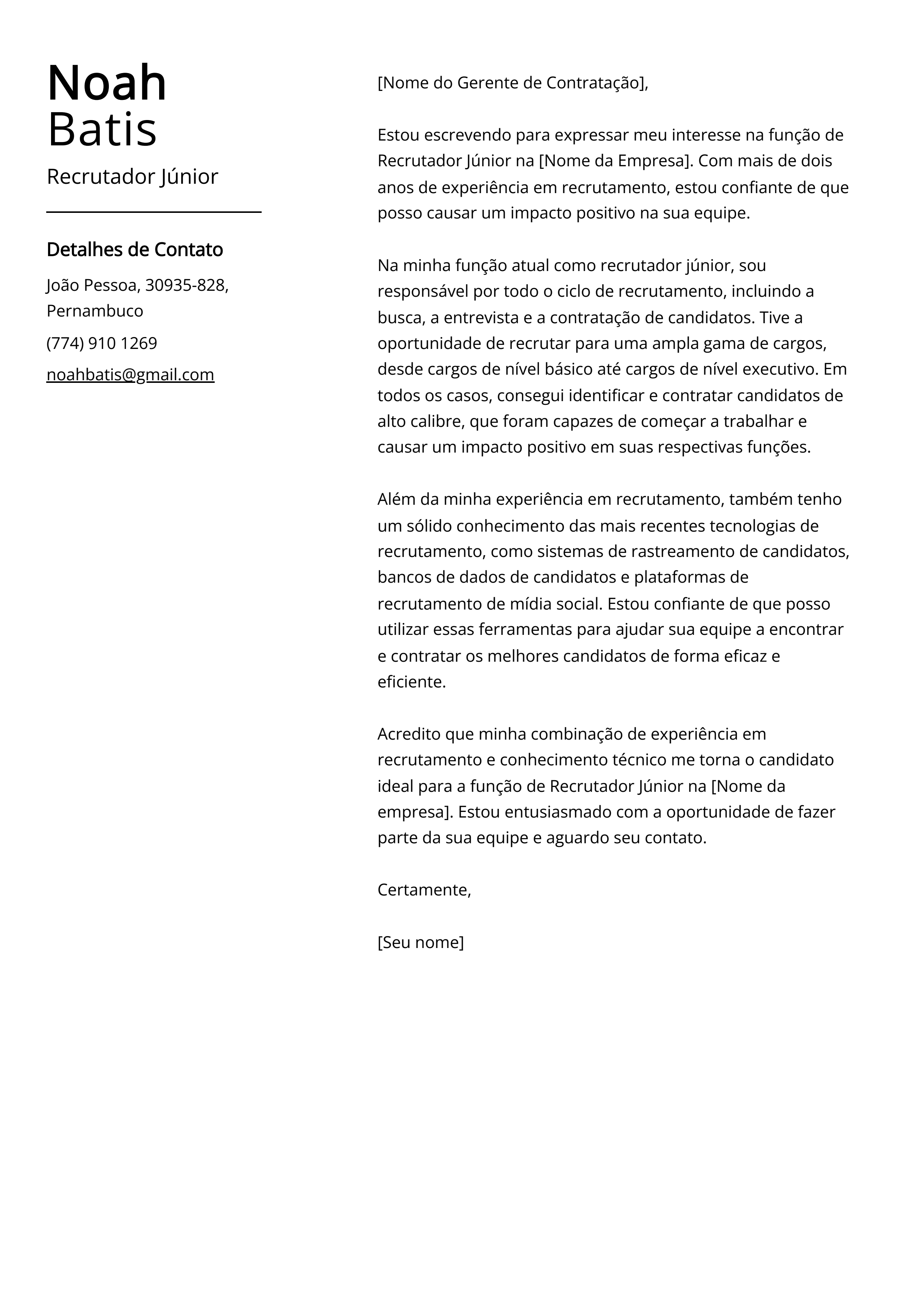 Criar carta de apresentação