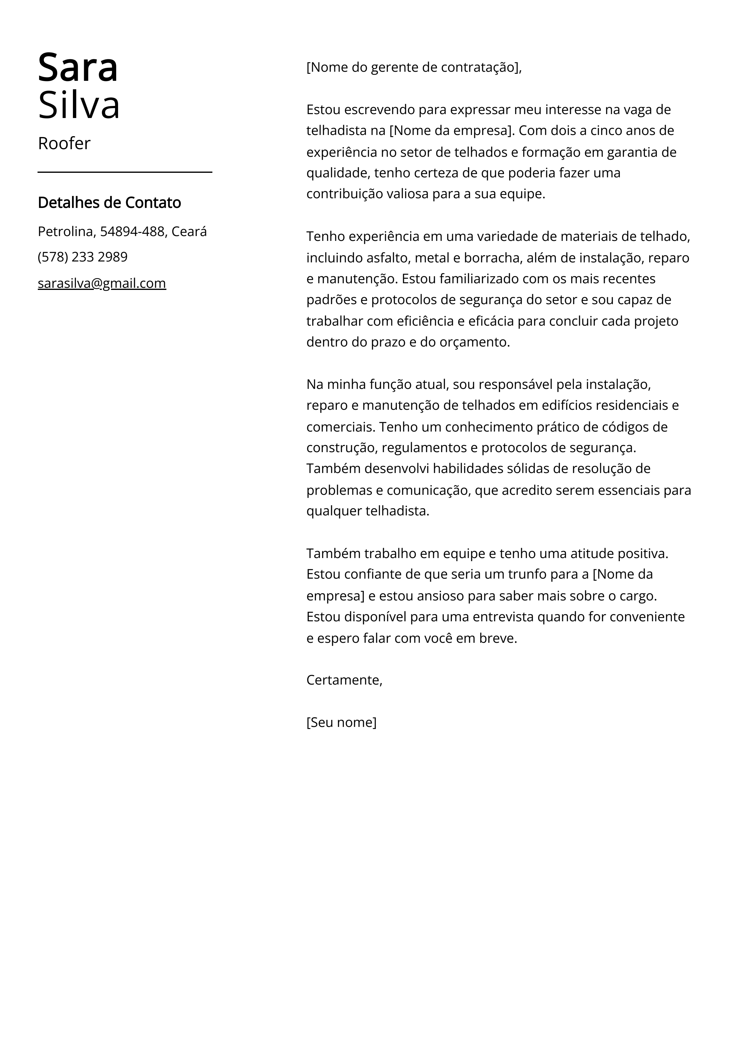 Criar carta de apresentação