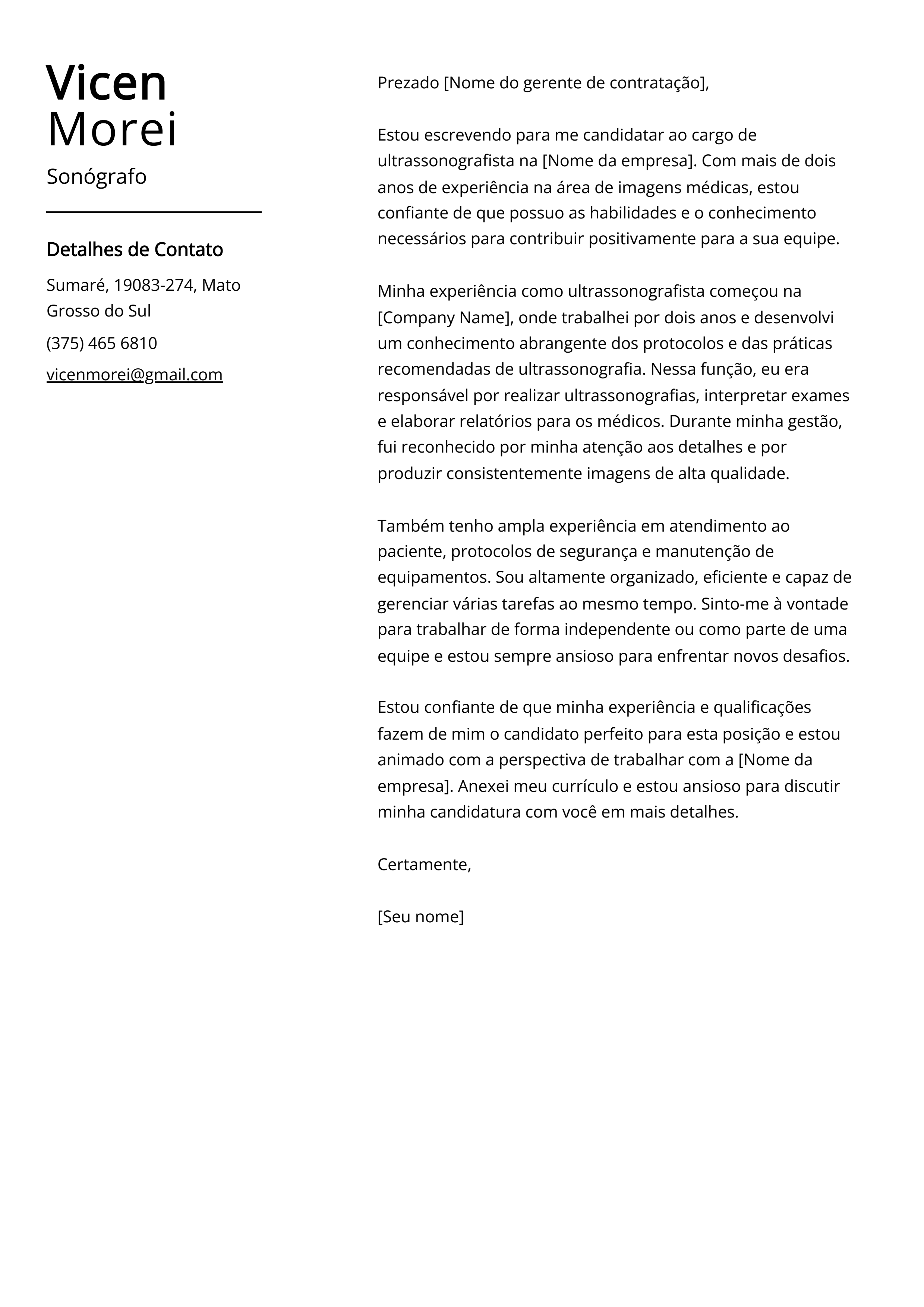 Criar carta de apresentação