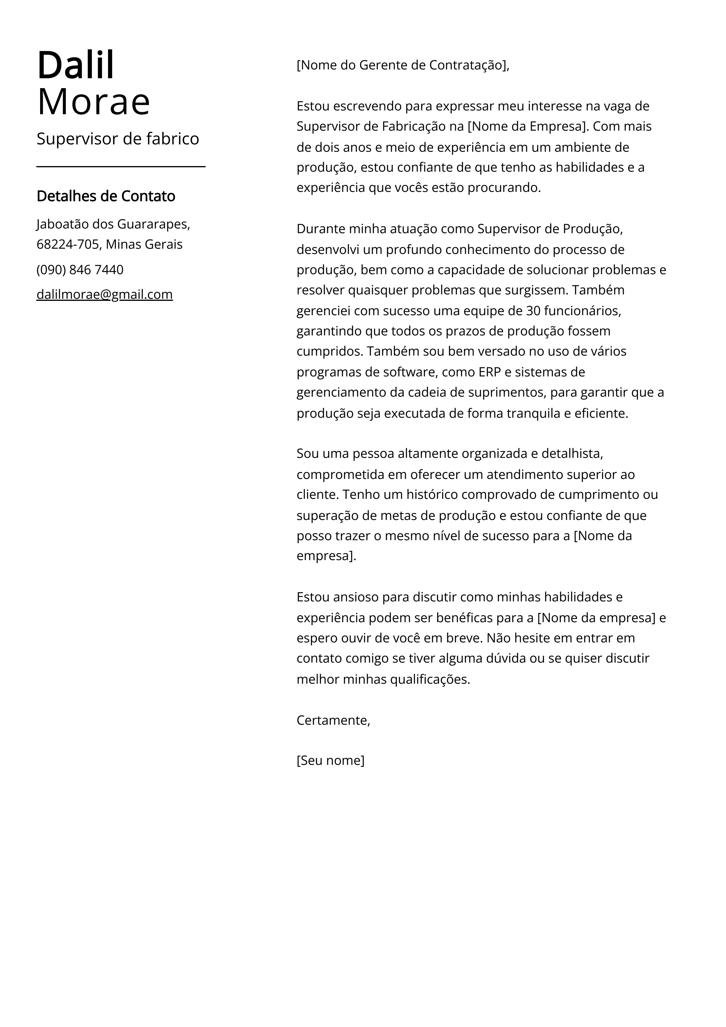 Criar carta de apresentação