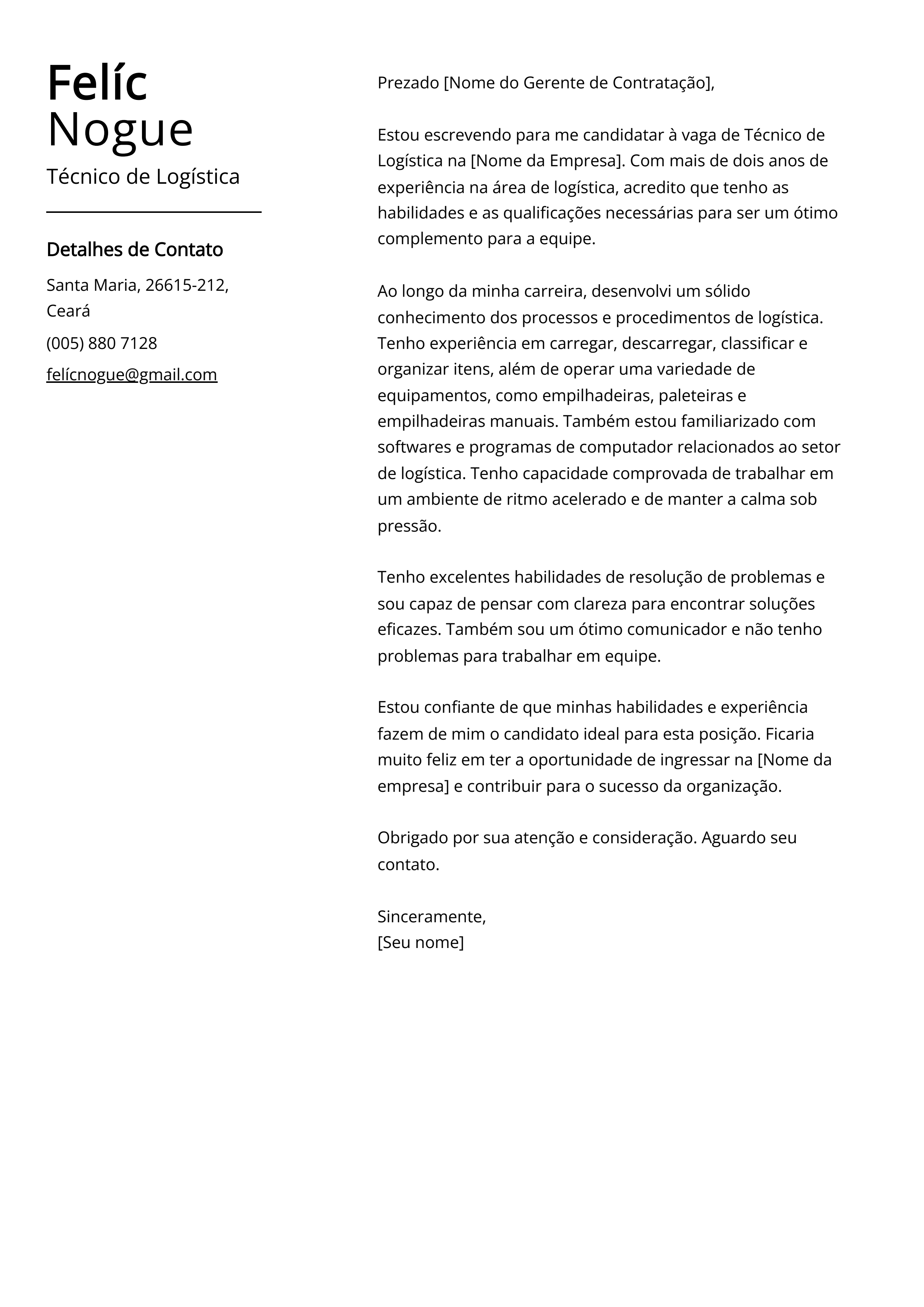 Criar carta de apresentação